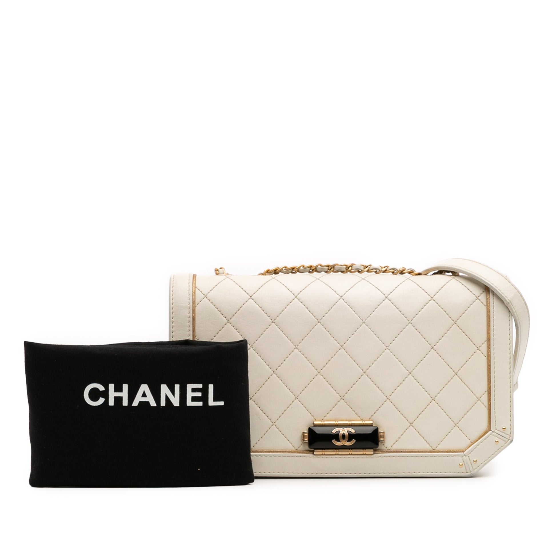 Chanel Medium Quilted Calfskin Octagon CC Clasp Flap