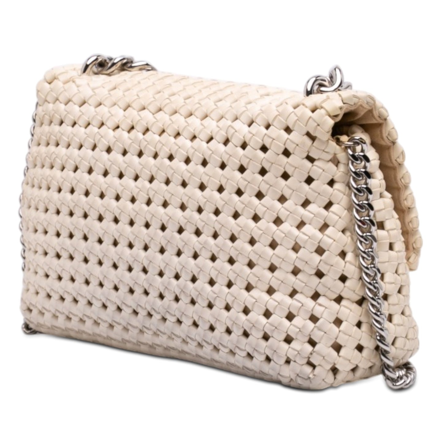 Stella McCartney Woven Faux Leather Becks Top Handle Bag