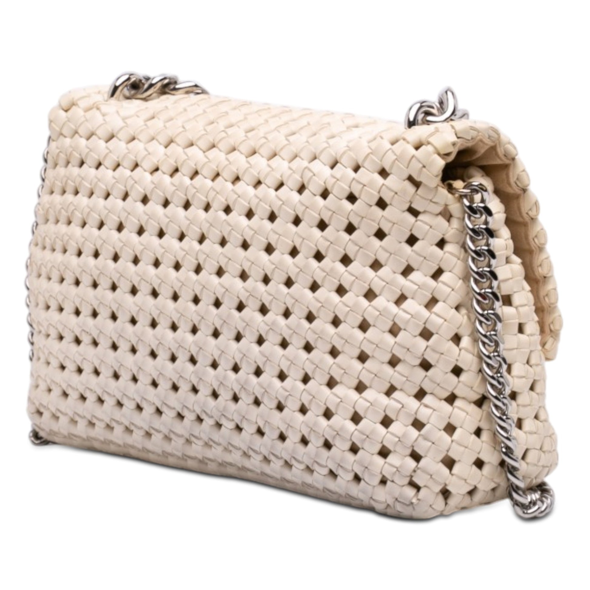 Stella McCartney Woven Faux Leather Becks Top Handle Bag