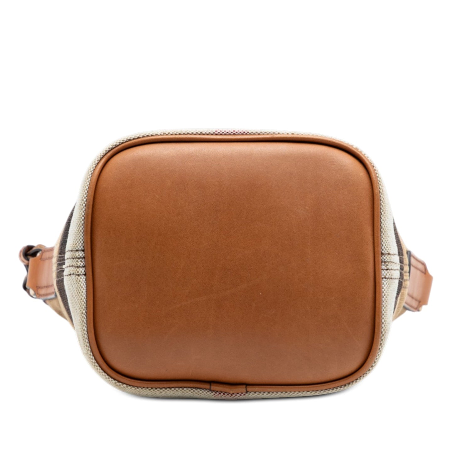 Burberry Mini Mega Check Canvas Ashby Tassel Bucket Bag