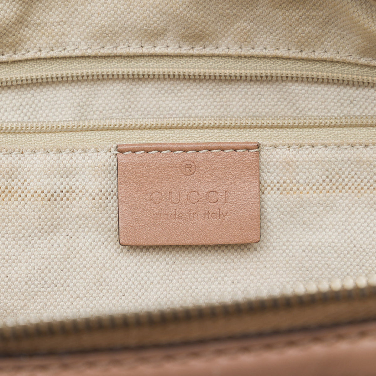 Gucci Diamante Canvas Sukey Satchel — Beige