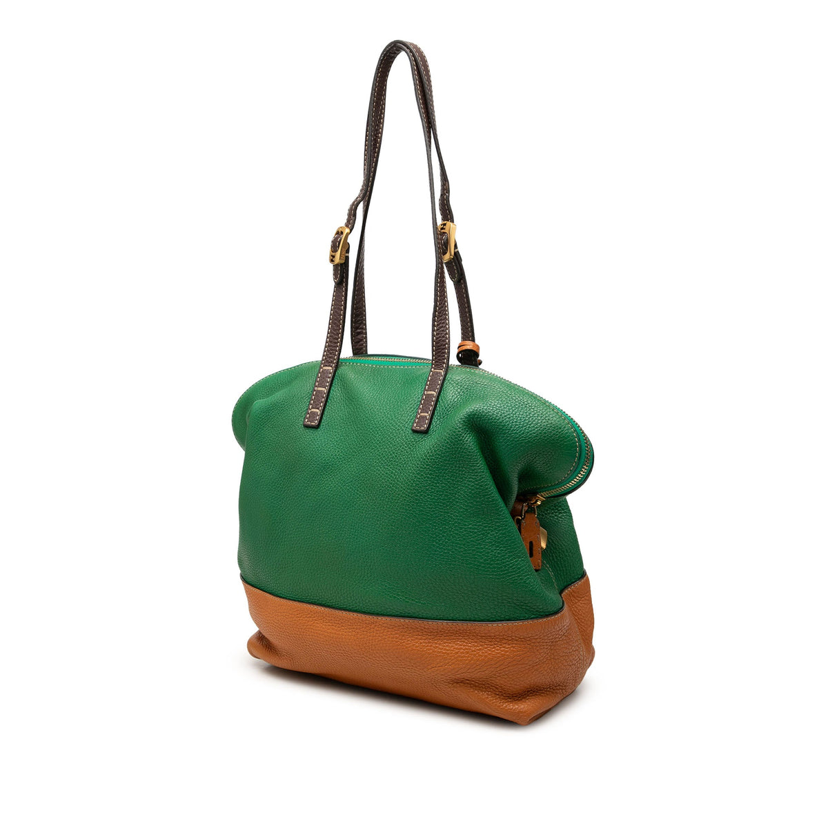 Fendi Medium Leather 2Bag Colorblock Tote — Brown