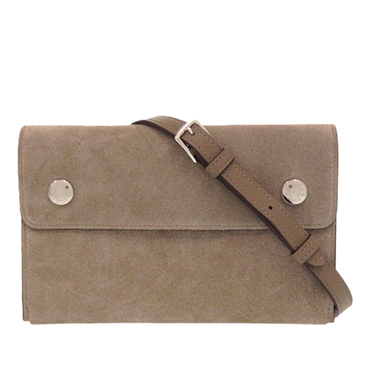 Hermès Grizzly Hermesnap Wallet On Strap — Brown