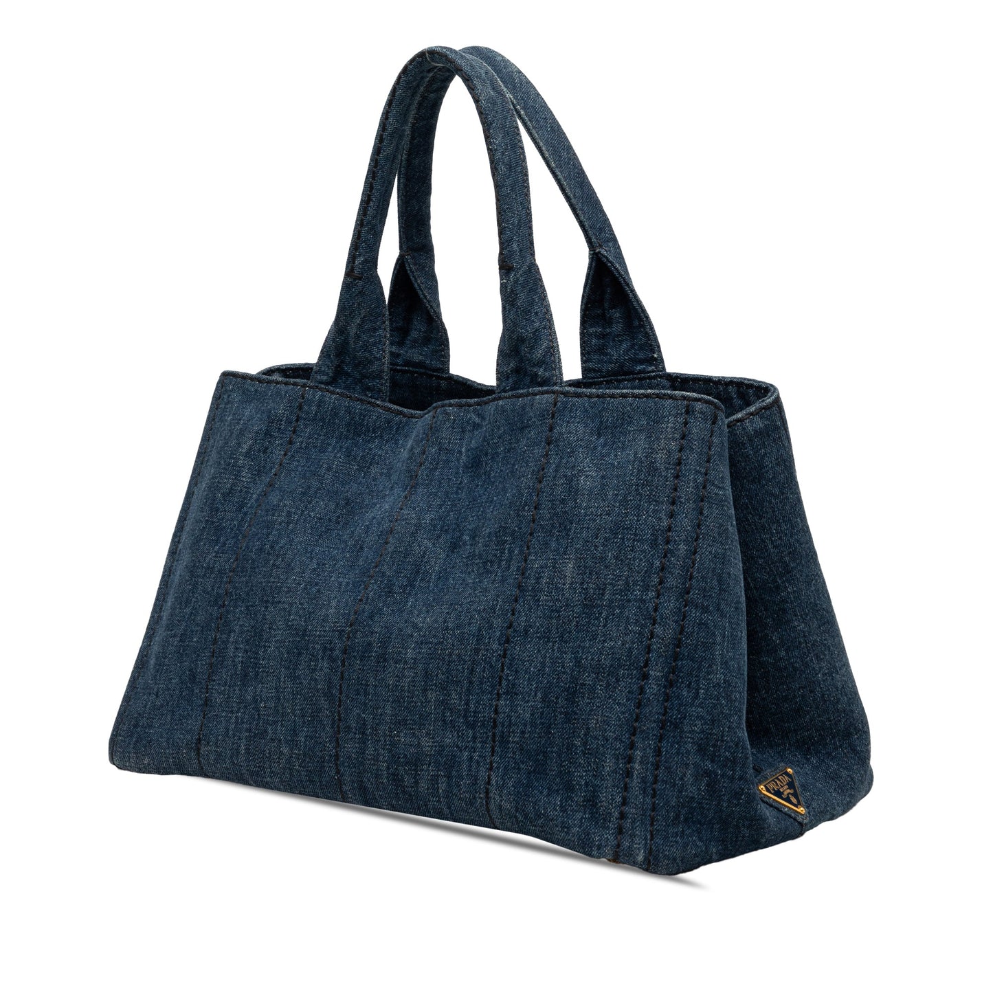 Prada Denim Canapa Logo Tote