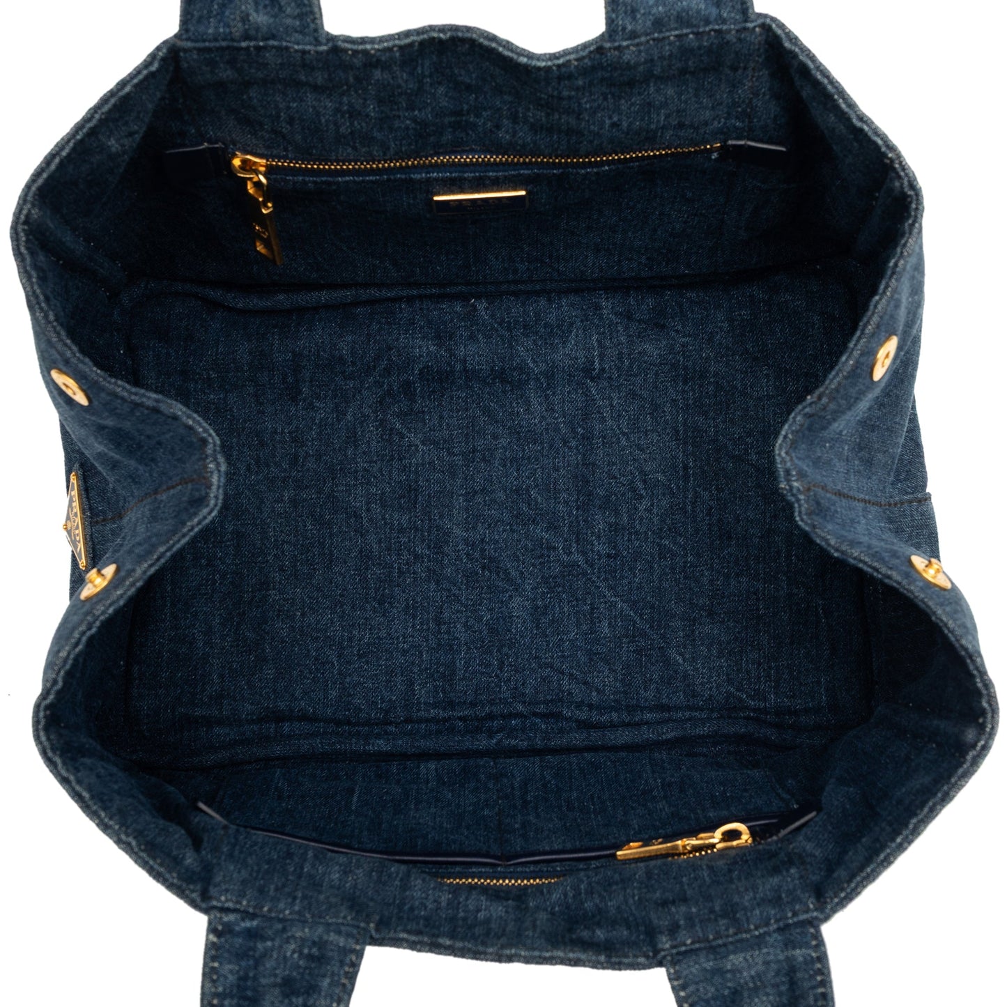 Prada Denim Canapa Logo Tote