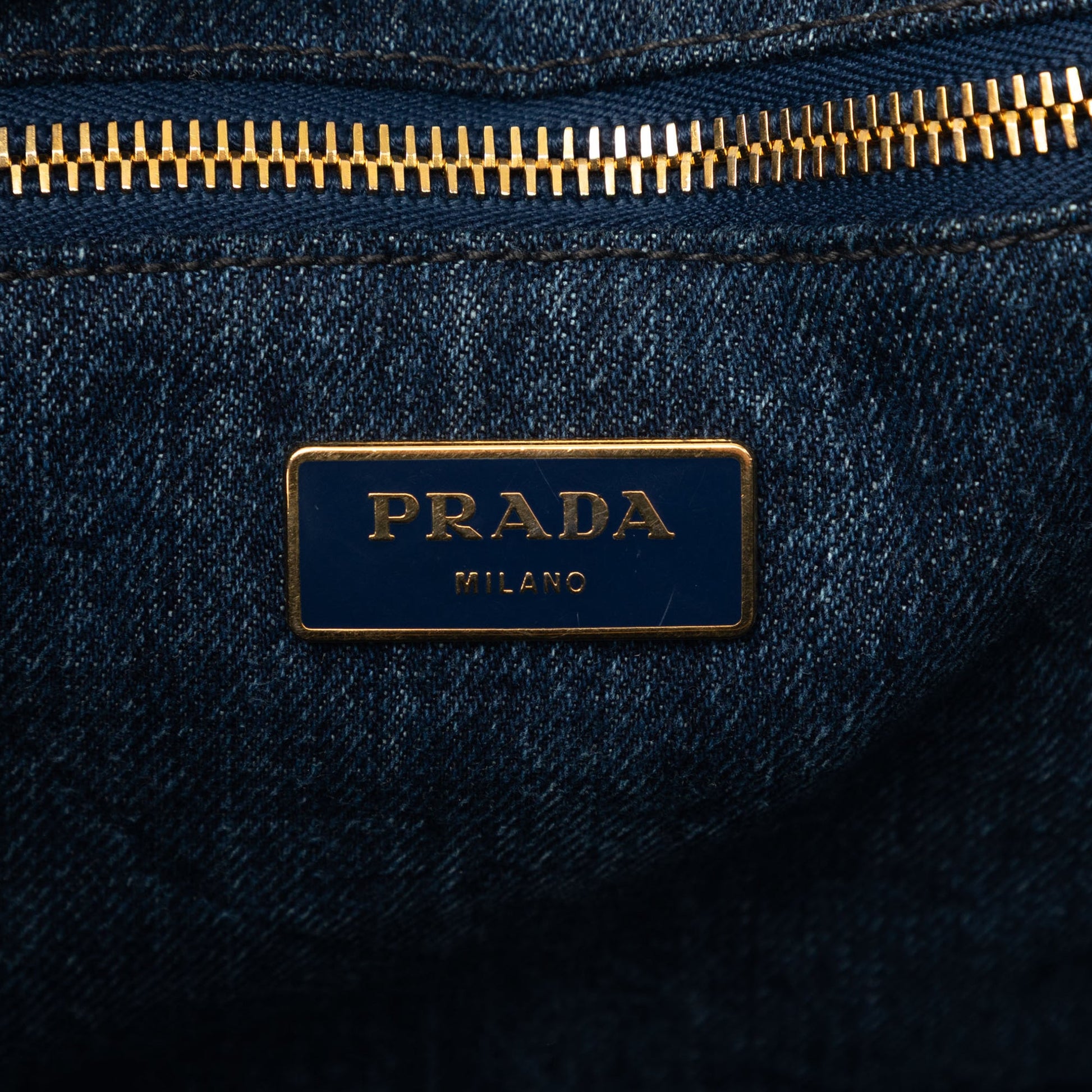 Prada Denim Canapa Logo Tote