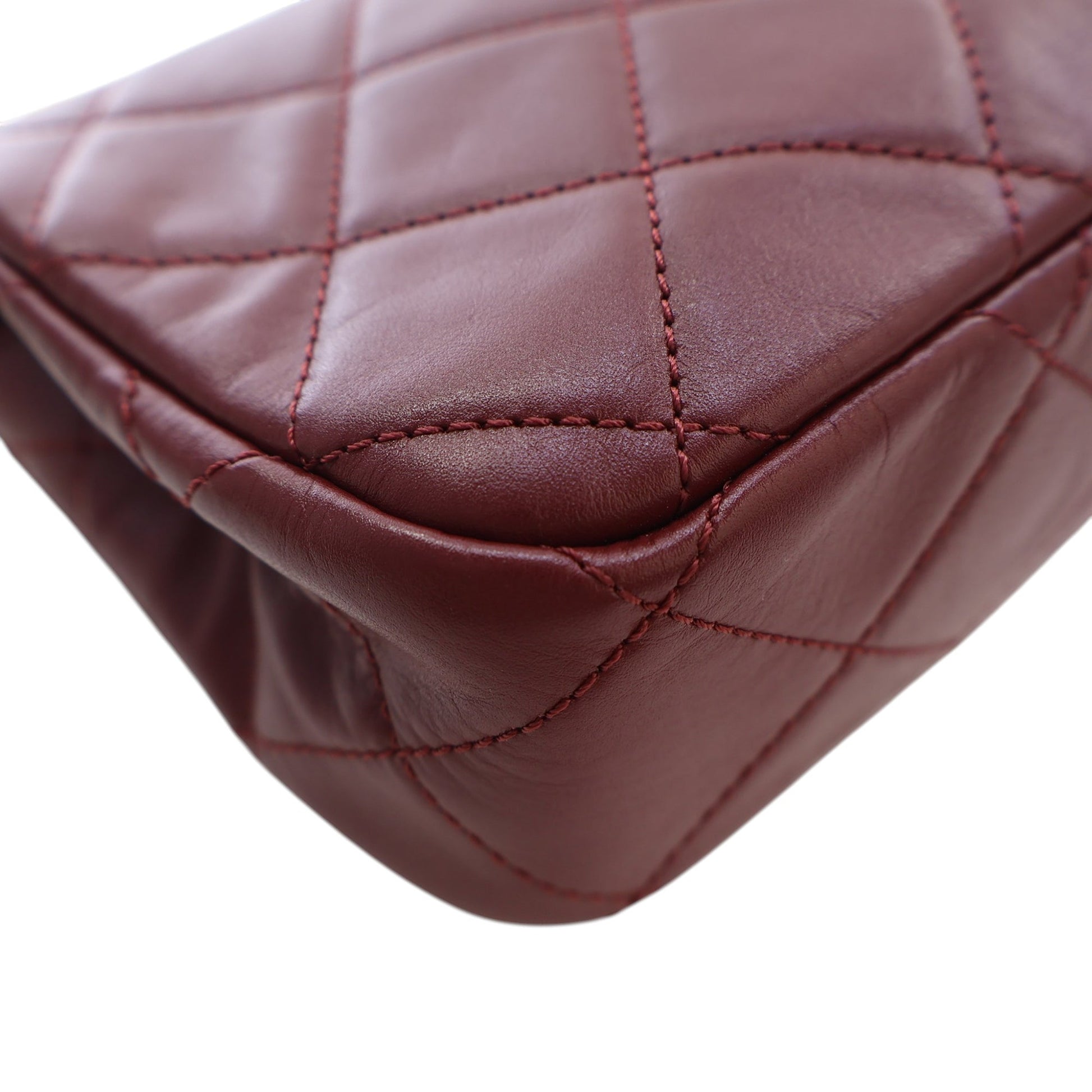 Chanel Mini Quilted Calfskin Crystal Pearls Chain Flap