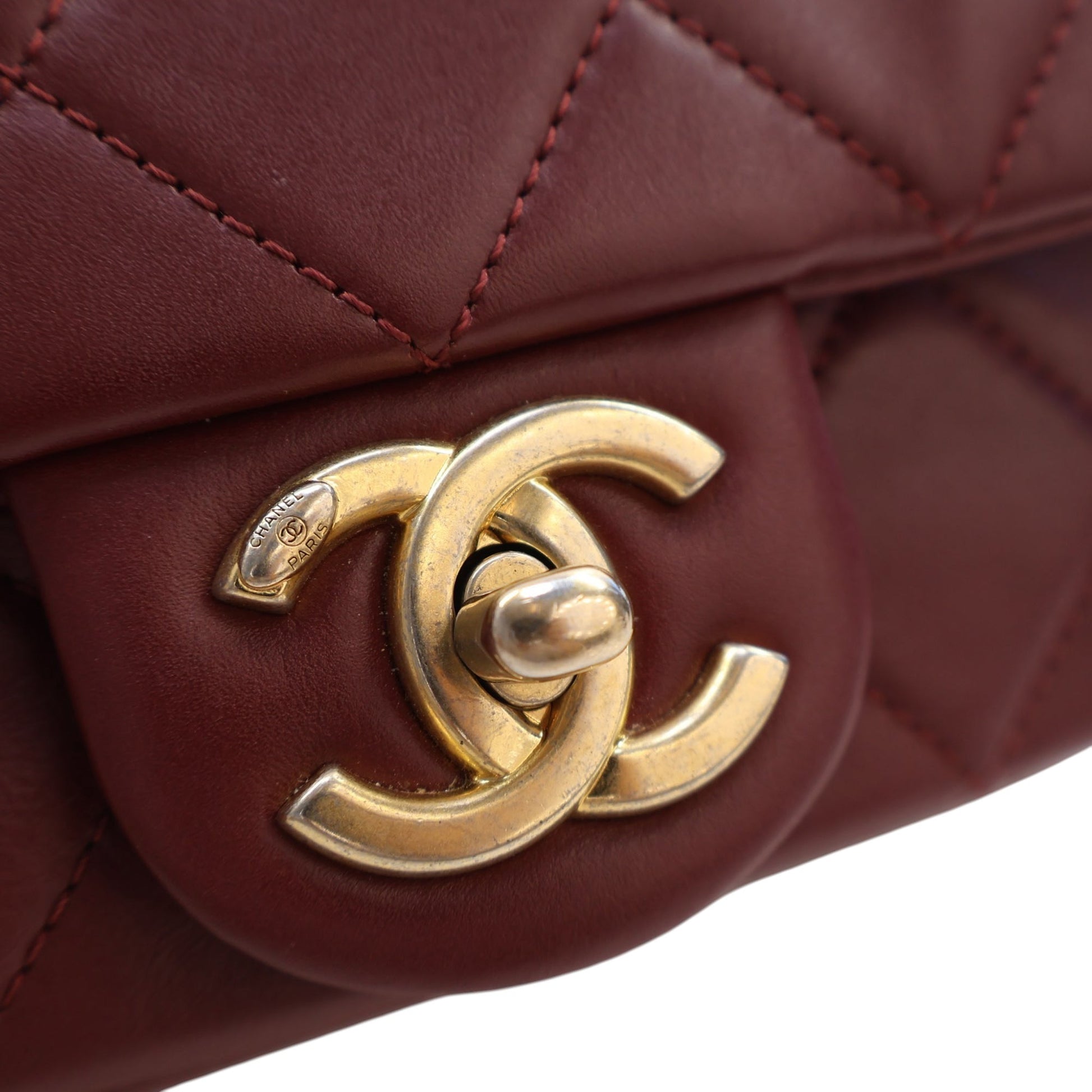 Chanel Mini Quilted Calfskin Crystal Pearls Chain Flap