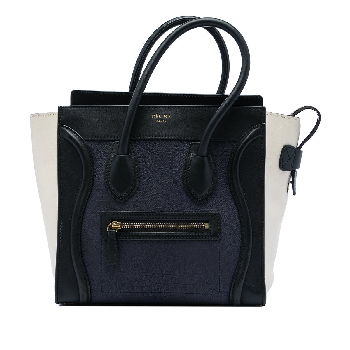 Celine Micro Tricolor Leather Luggage Tote