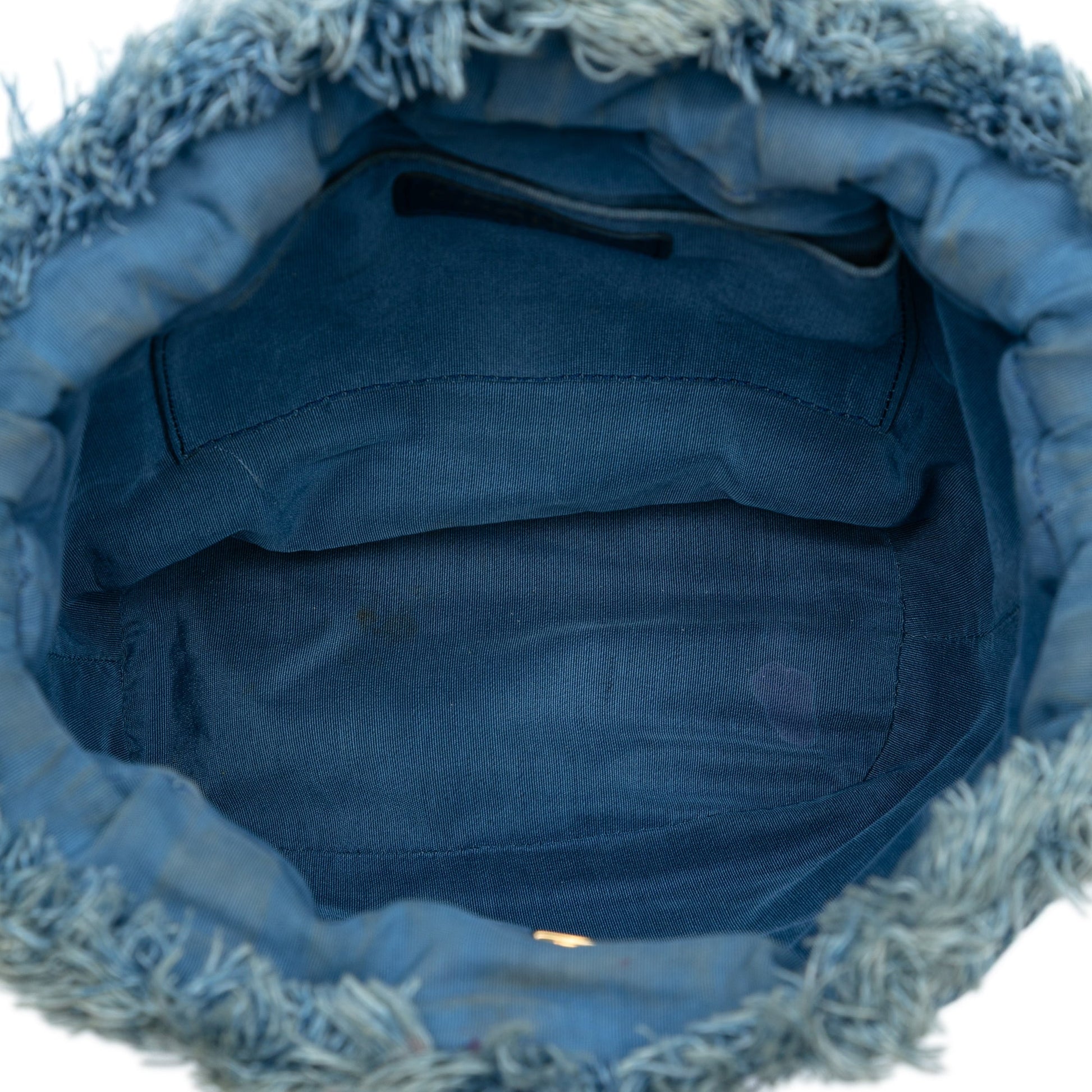 Chanel Medium Quilted Denim Mood Bucket with Chain