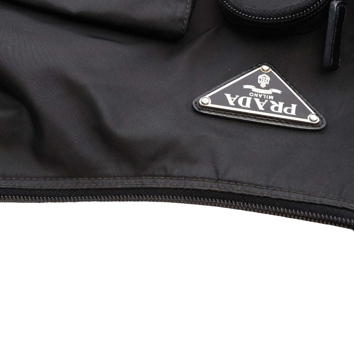 Prada Tessuto Zip Top Crossbody — Black