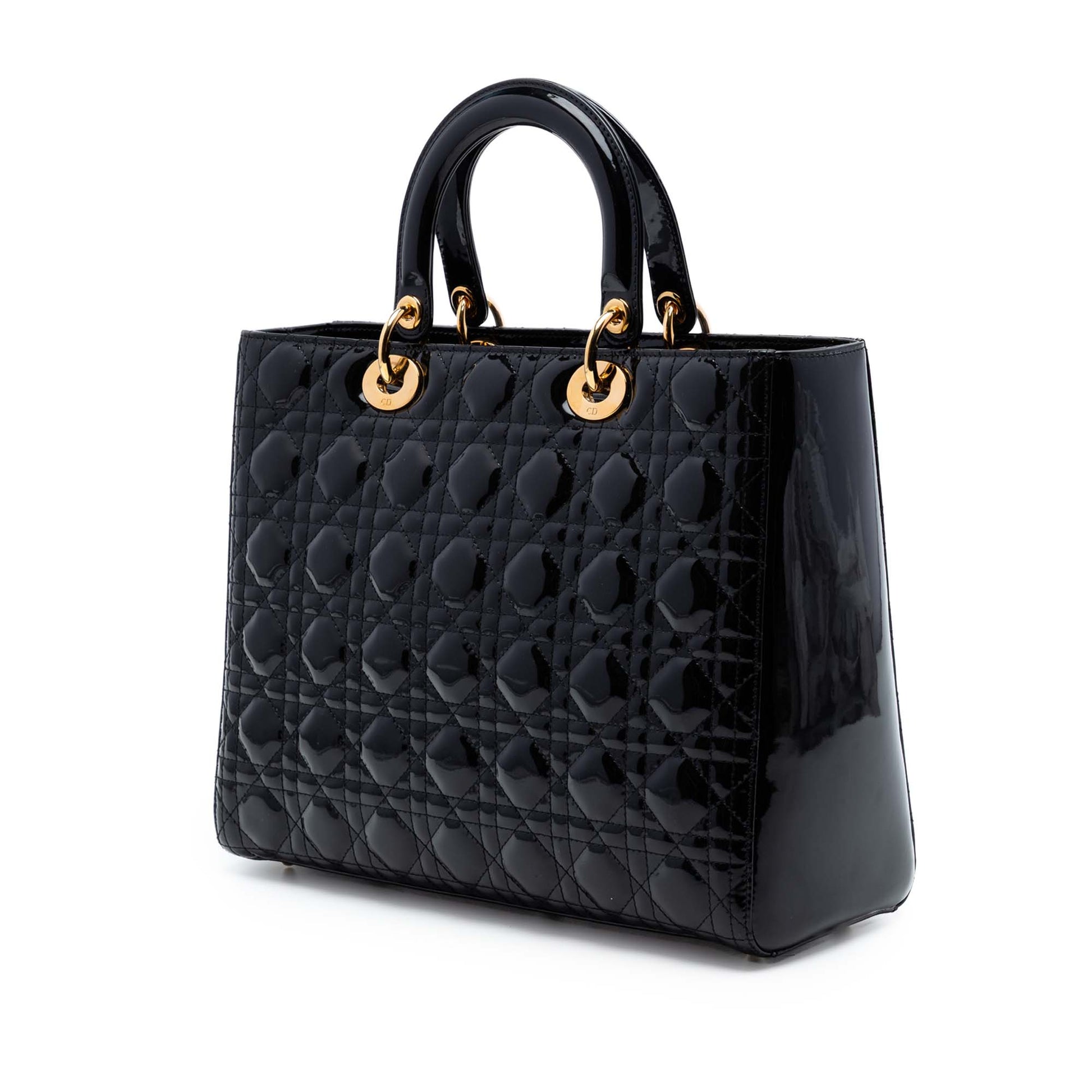 Dior Large Patent Cannage Lady Dior