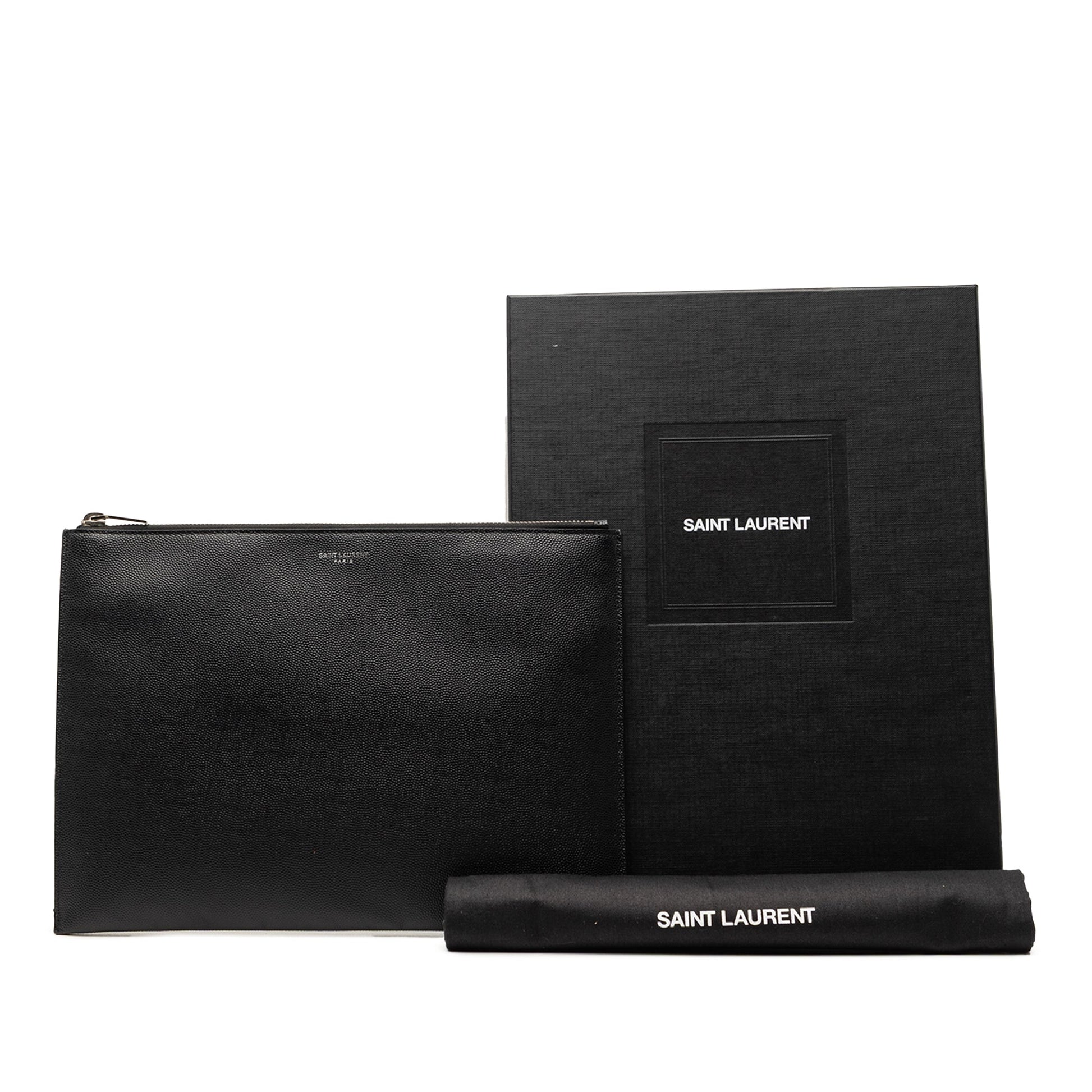 Saint Laurent Grain De Poudre Zip Clutch