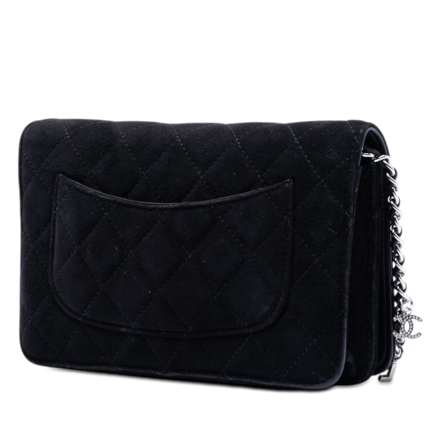 Chanel Quilted Suede Cocostellar Wallet on Chain