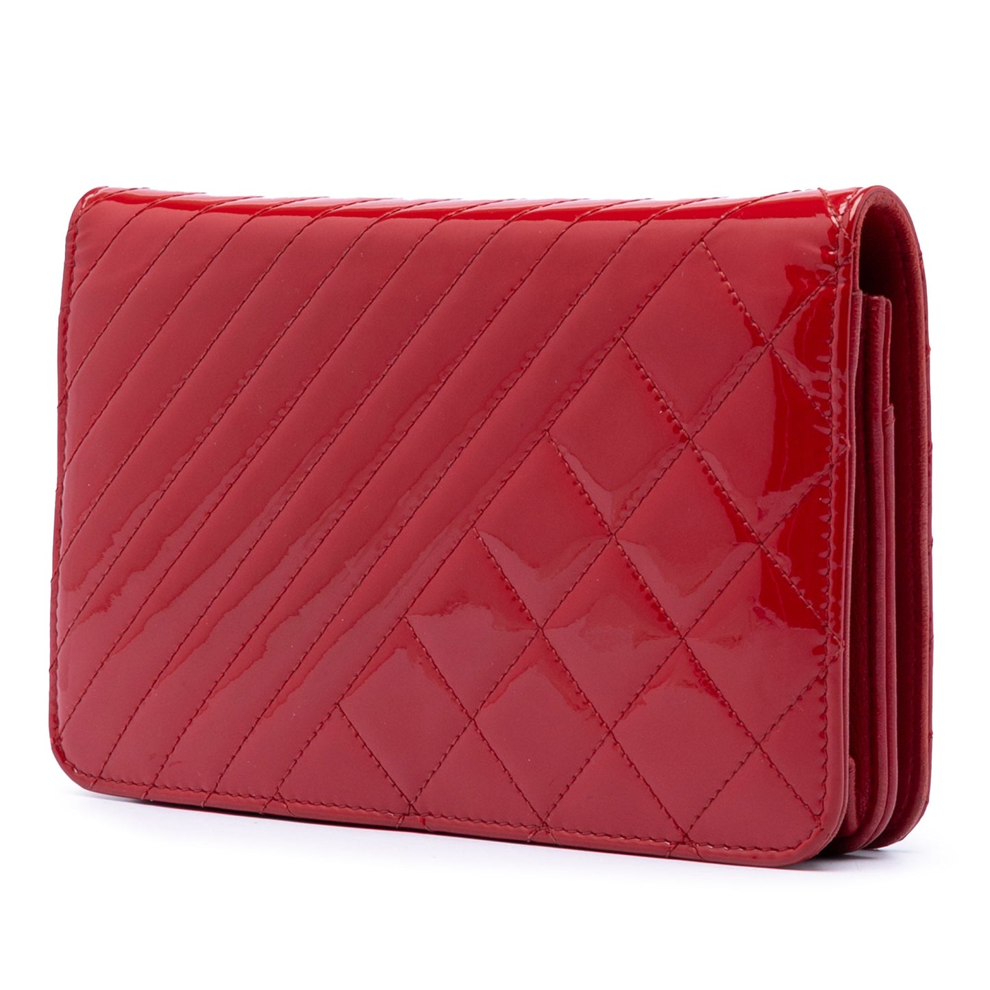 CC Quilted Patent Coco Boy Wallet On Chain