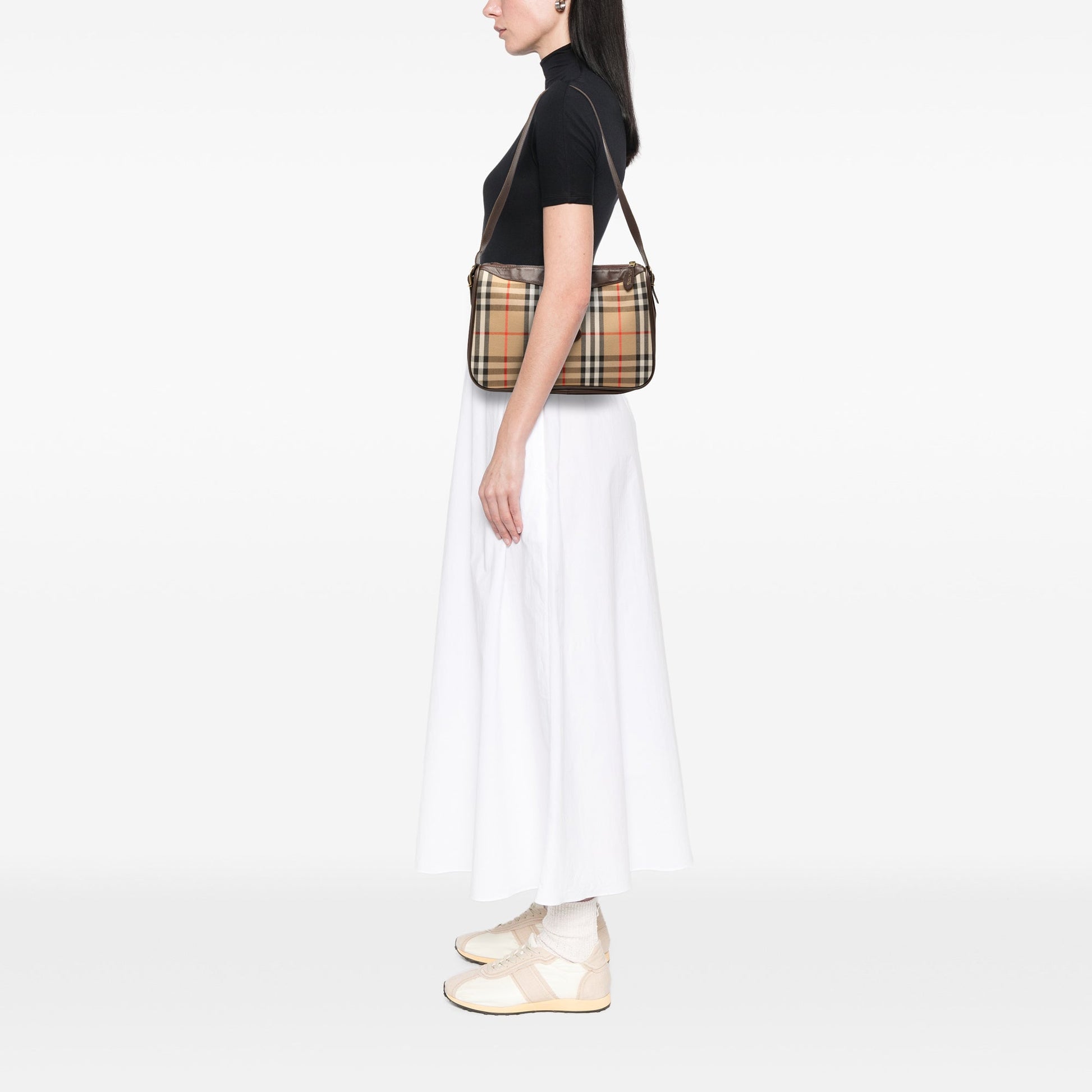 Burberry Haymarket Check Canvas Shoulder Bag