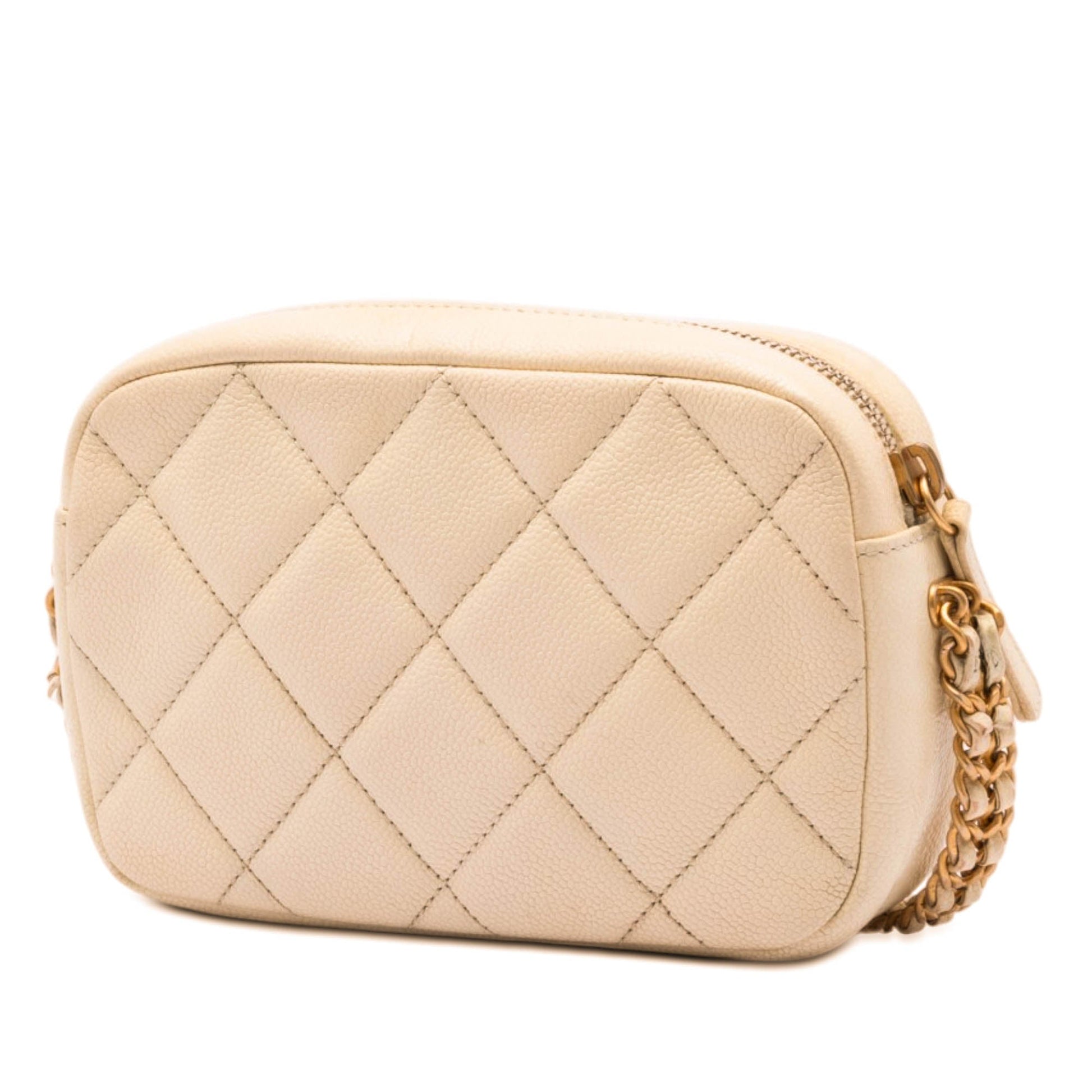 Chanel CC Quilted Caviar Melody Chain Camera Bag