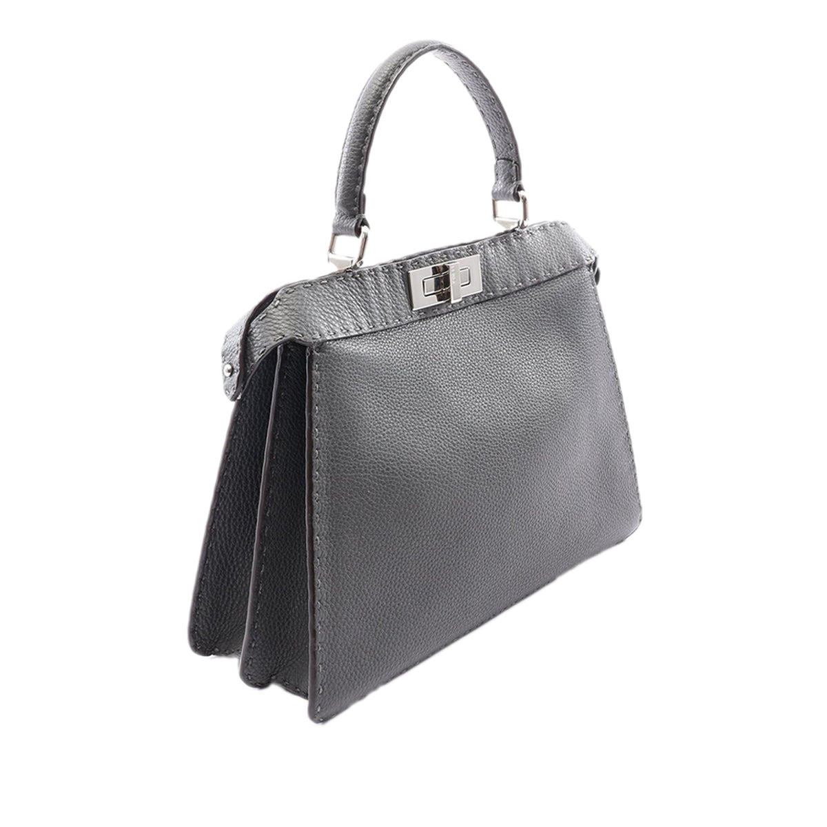 Fendi Medium Calfskin Selleria Peekaboo ISeeU Satchel — Gray