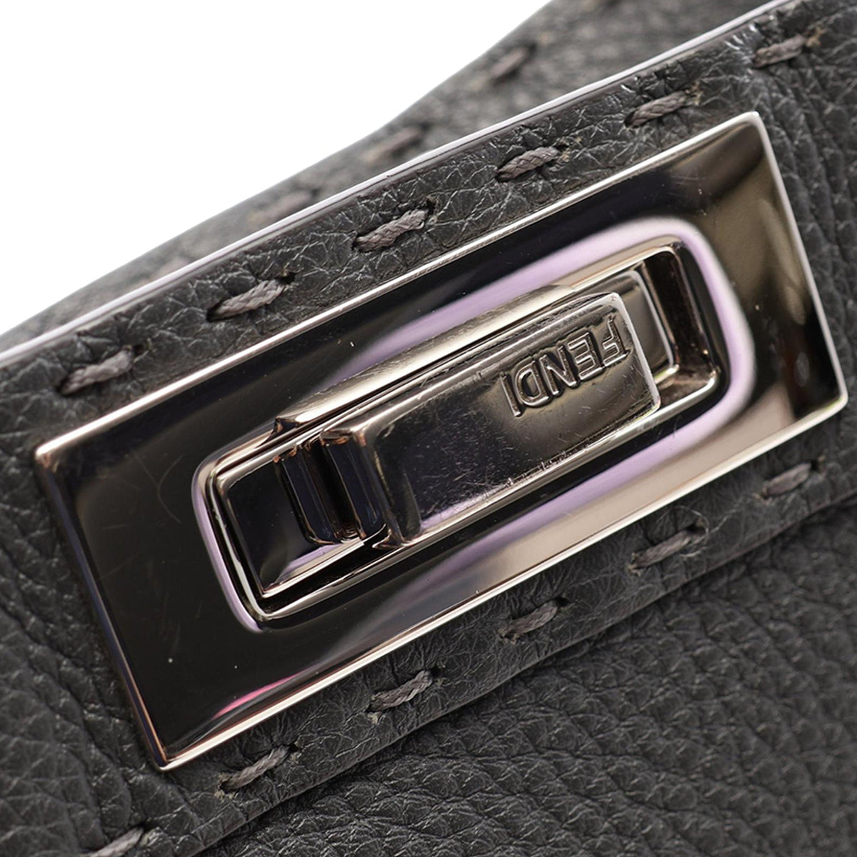 Fendi Medium Calfskin Selleria Peekaboo ISeeU Satchel — Gray
