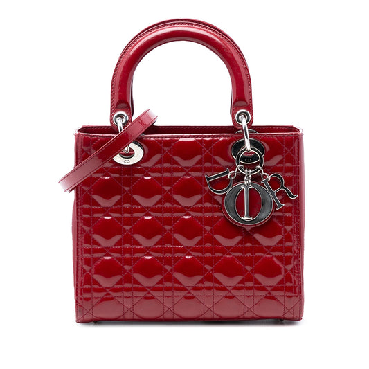 Dior Medium Patent Cannage Lady Dior