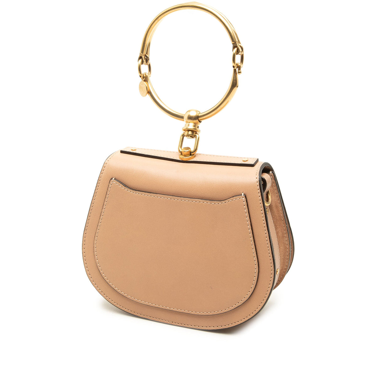 Chloé Small Leather Nile Bracelet Satchel — Beige