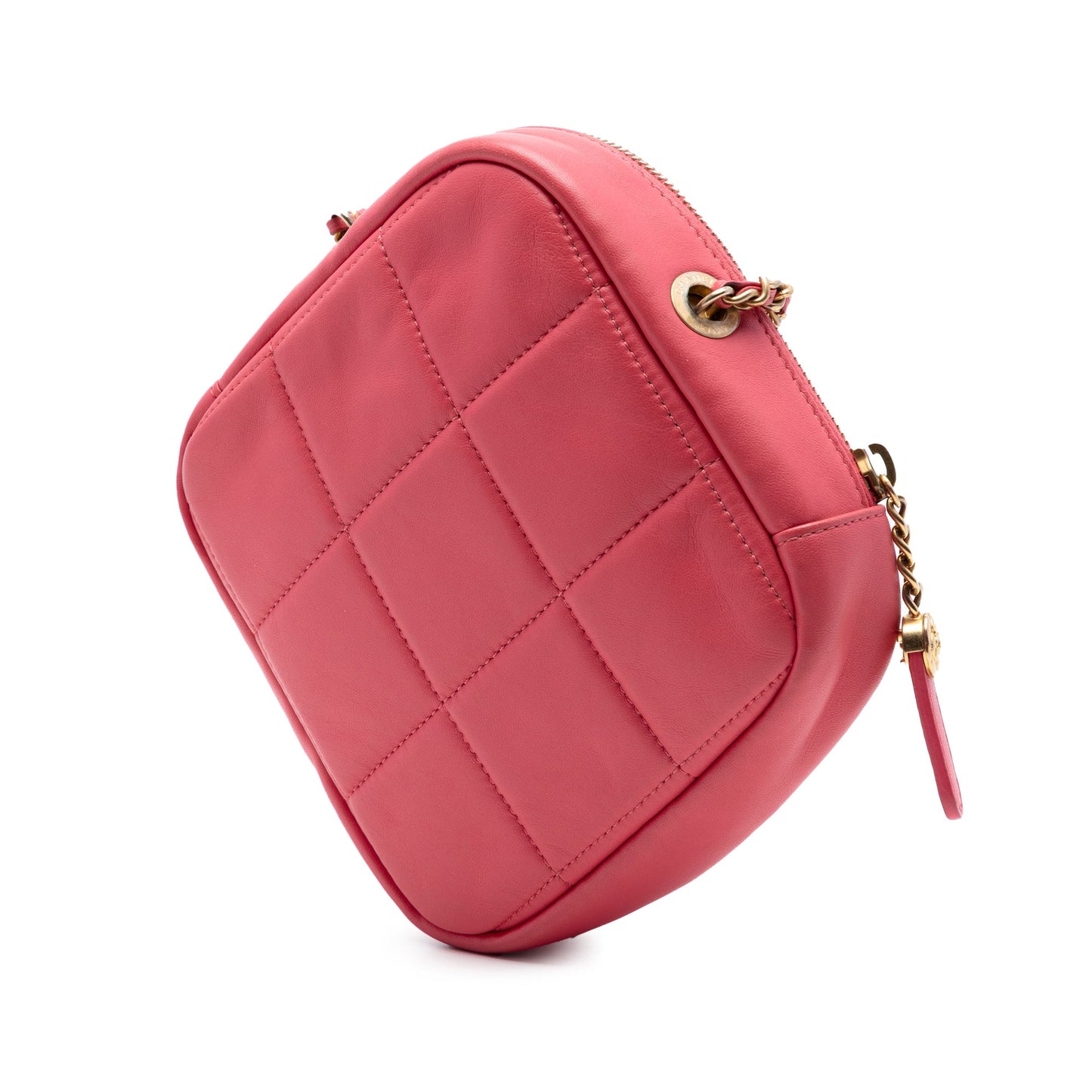 Chanel CC Quilted Lambskin Diamond Clutch with Chain