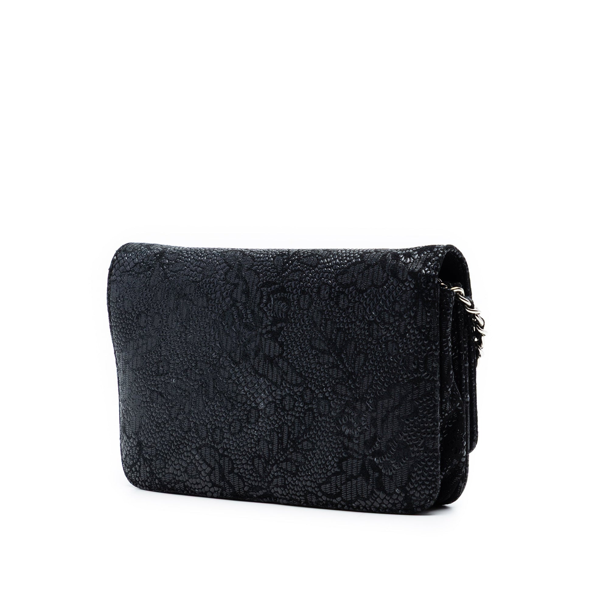 Chanel CC Lace Overlay Goatskin Wallet On Chain