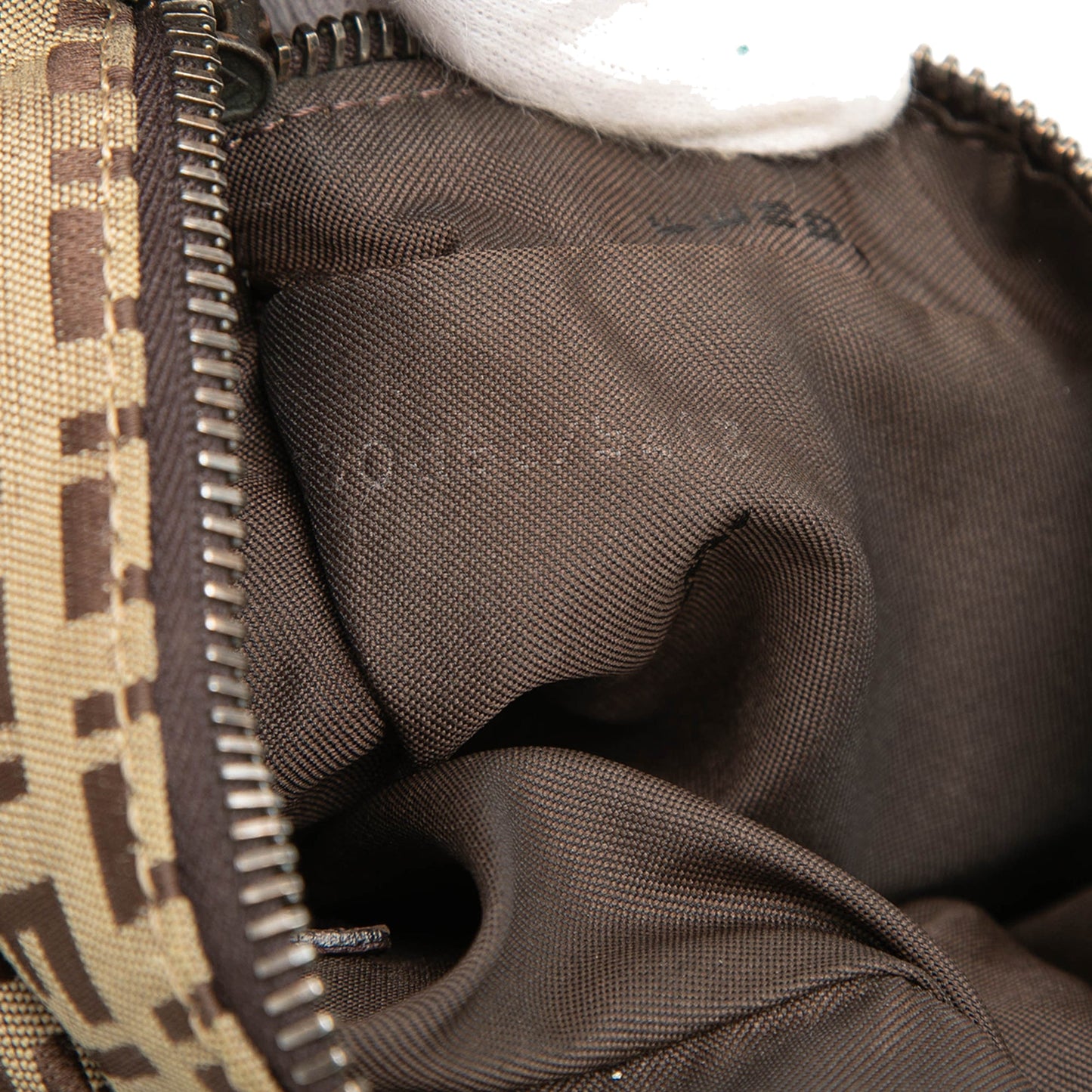 Fendi Zucchino Canvas Oyster Shoulder Bag