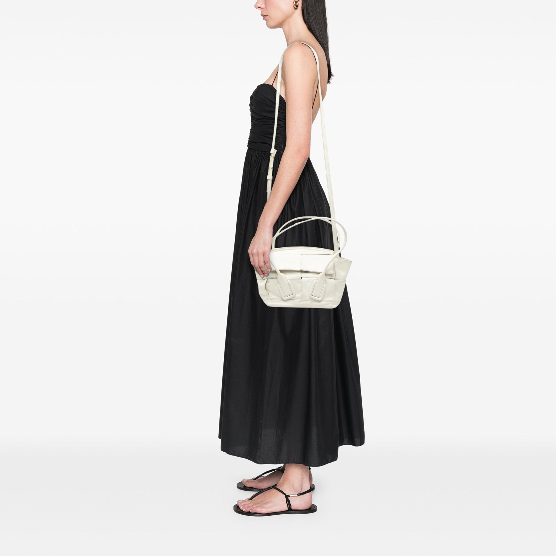 Bottega Veneta Mini Calfskin Maxi Intrecciato Arco Slouch Satchel