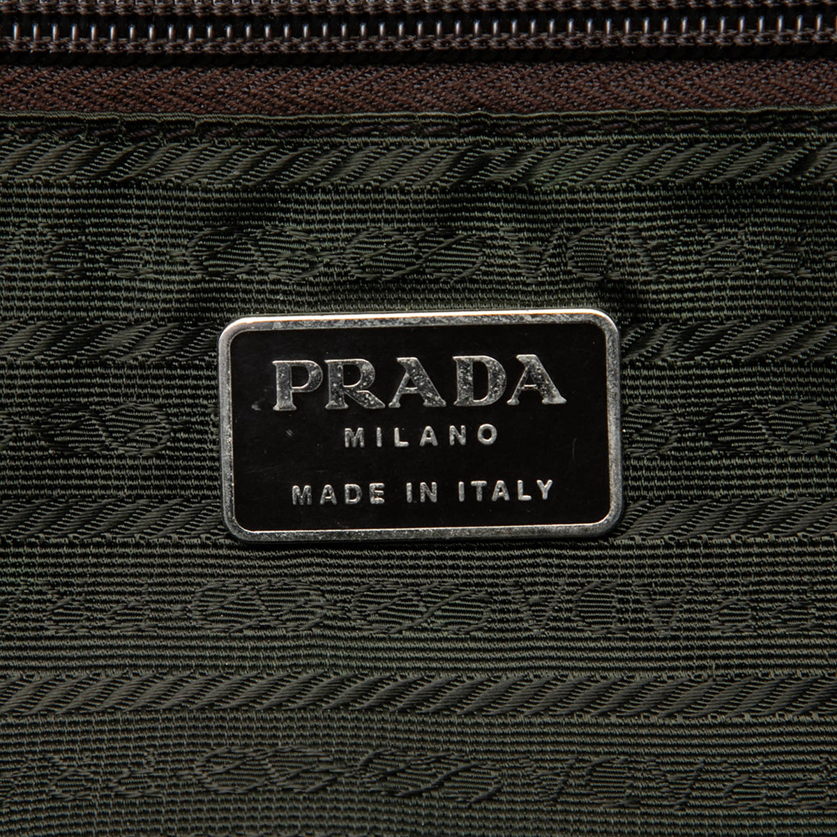 Prada Cinghiale Trimmed Canvas Canapa Bauletto Bag — Brown