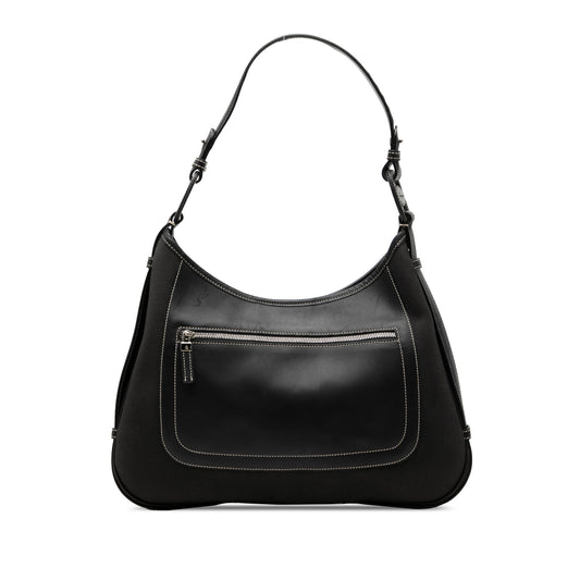 Ferragamo Canvas and Leather Shoulder Bag