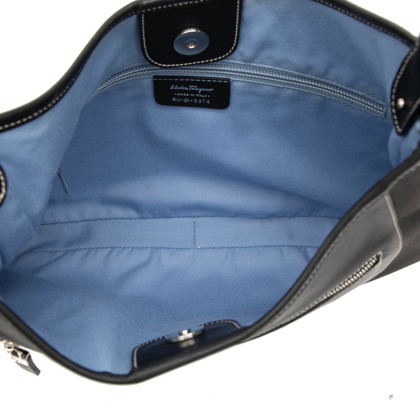 Ferragamo Canvas and Leather Shoulder Bag