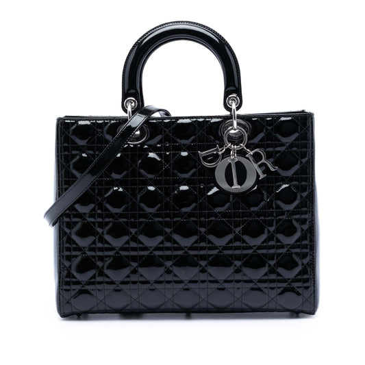 Dior Large Patent Cannage Lady Dior