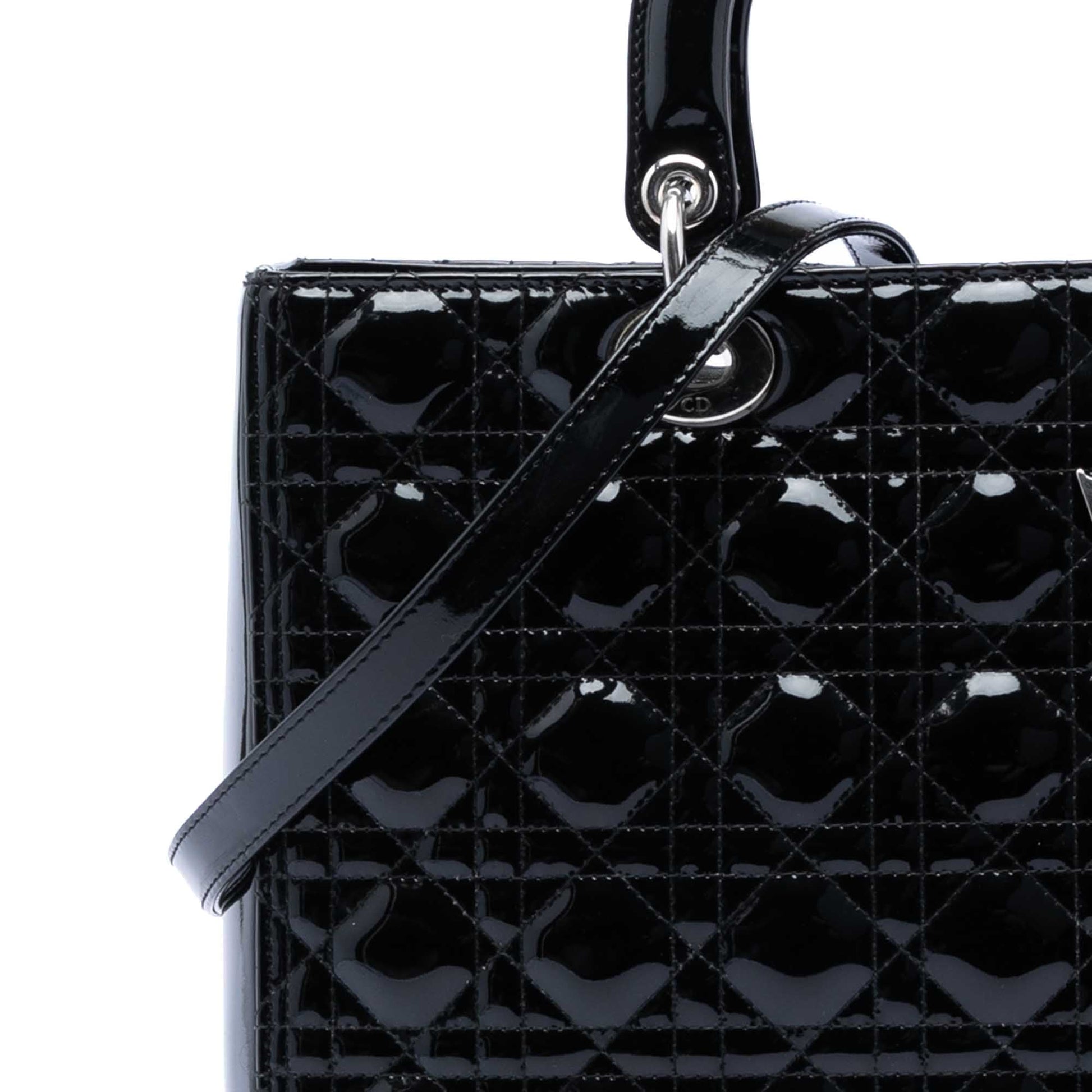 Dior Large Patent Cannage Lady Dior