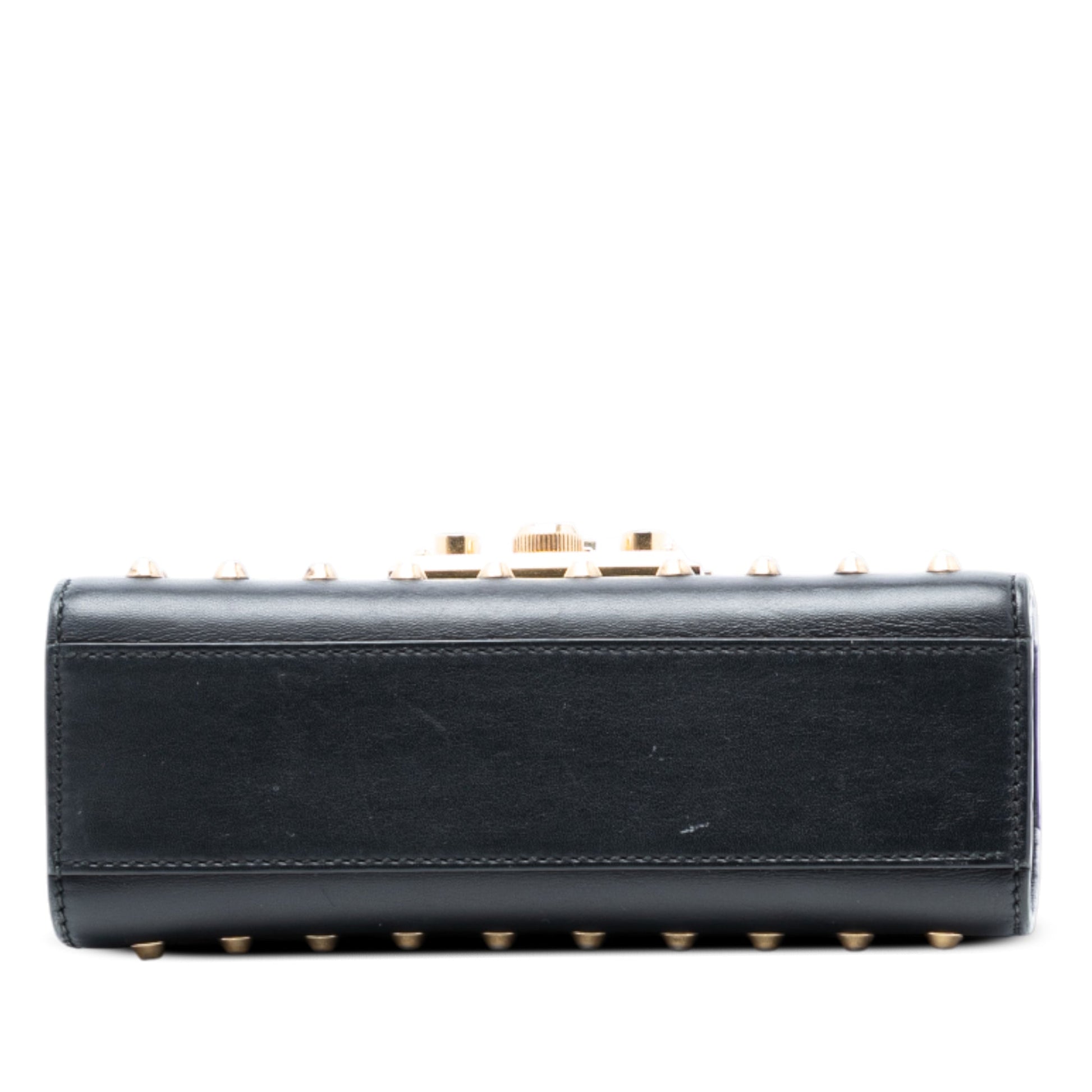 Gucci Small Pearl Studded Leather Padlock Crossbody