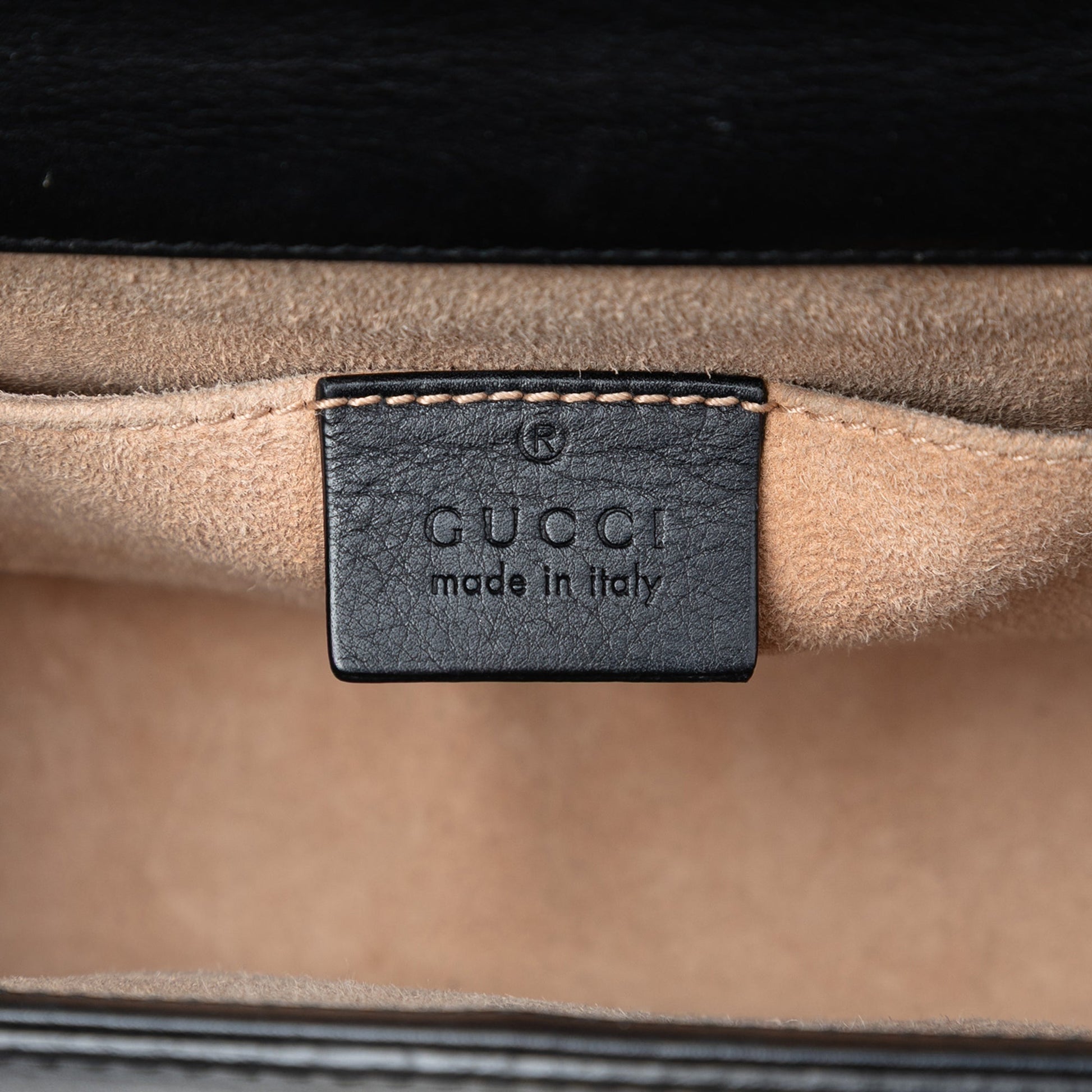 Gucci Small Pearl Studded Leather Padlock Crossbody