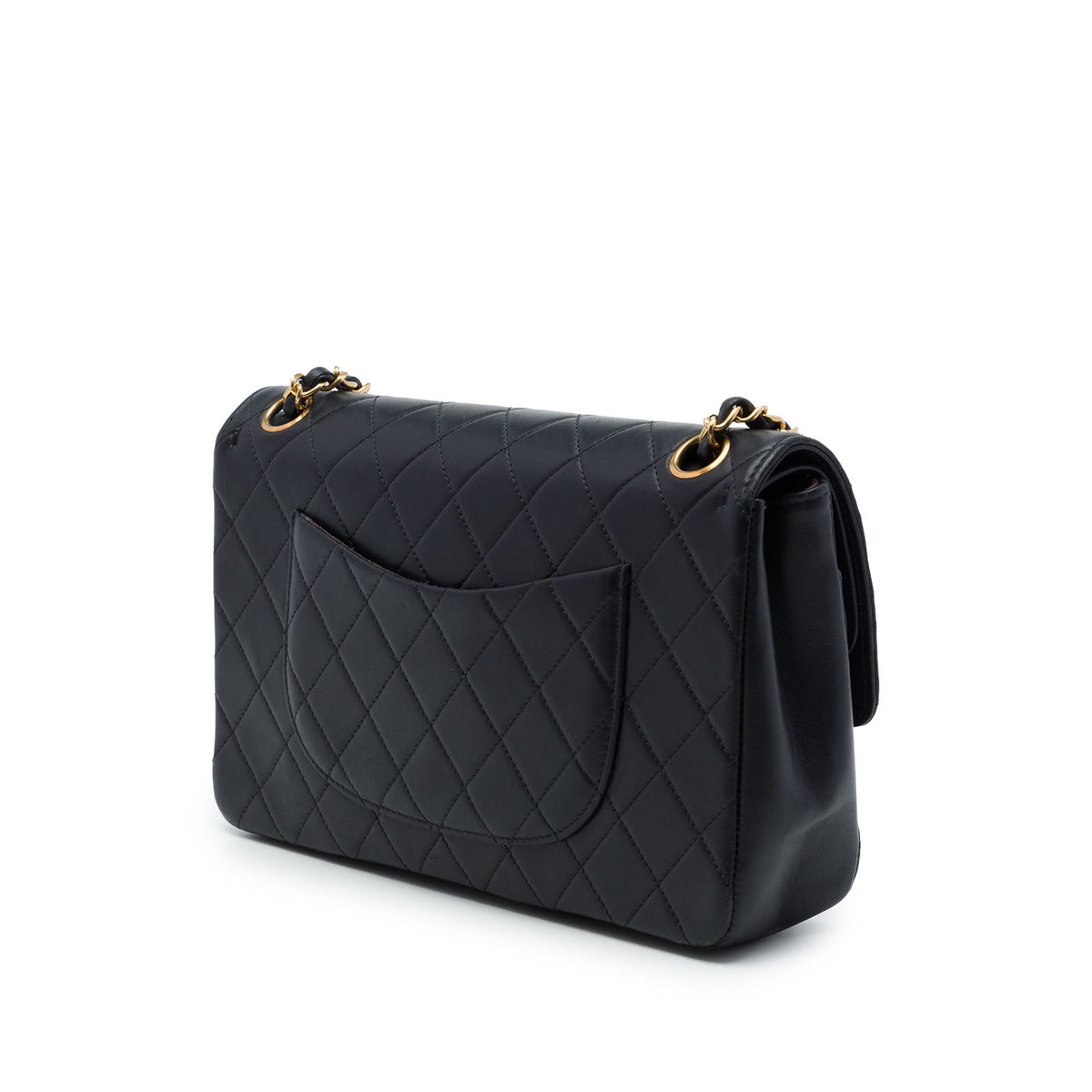 Chanel Medium Quilted Lambskin Double Flap — Black