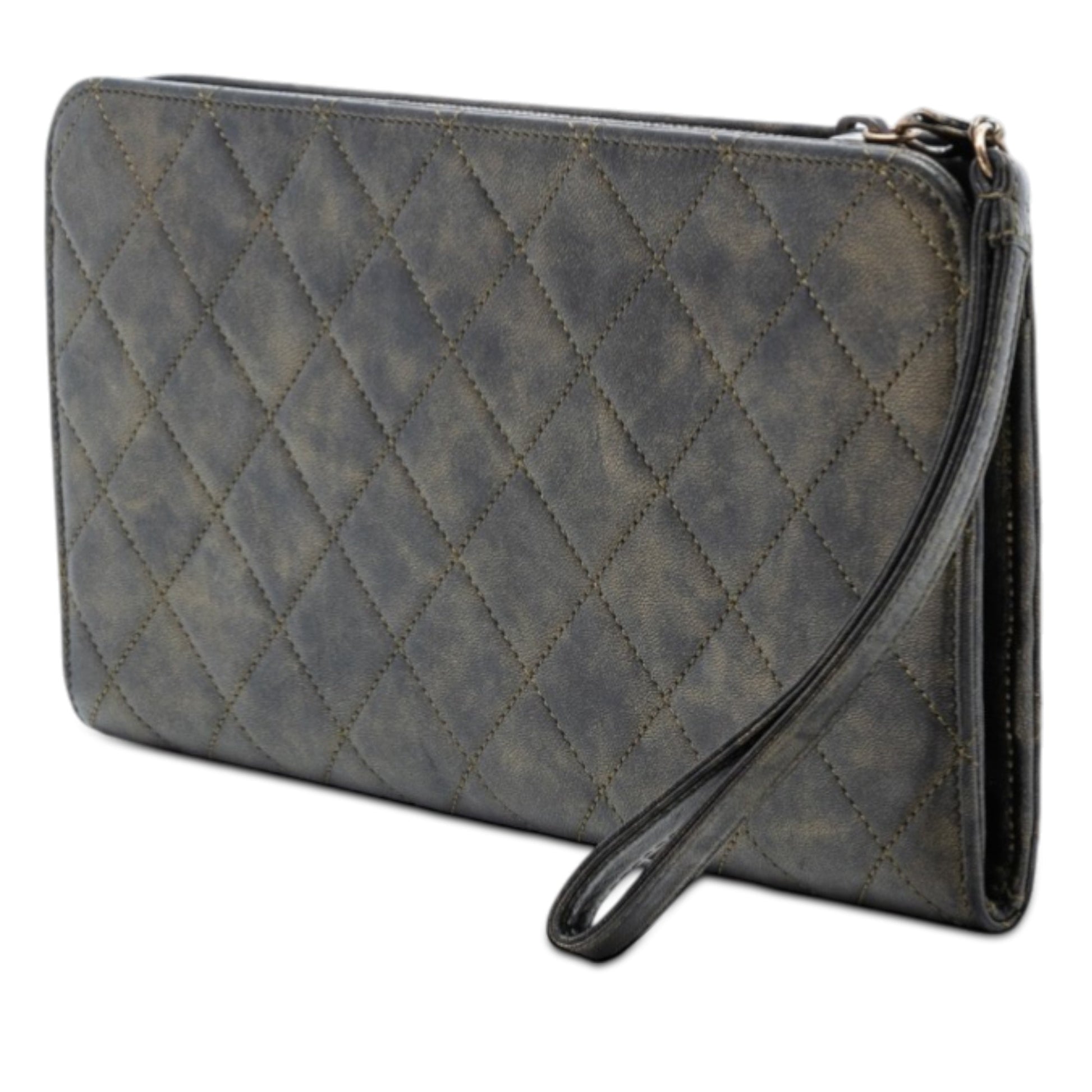 Metallic Lambskin CC Chain Fringe Clutch