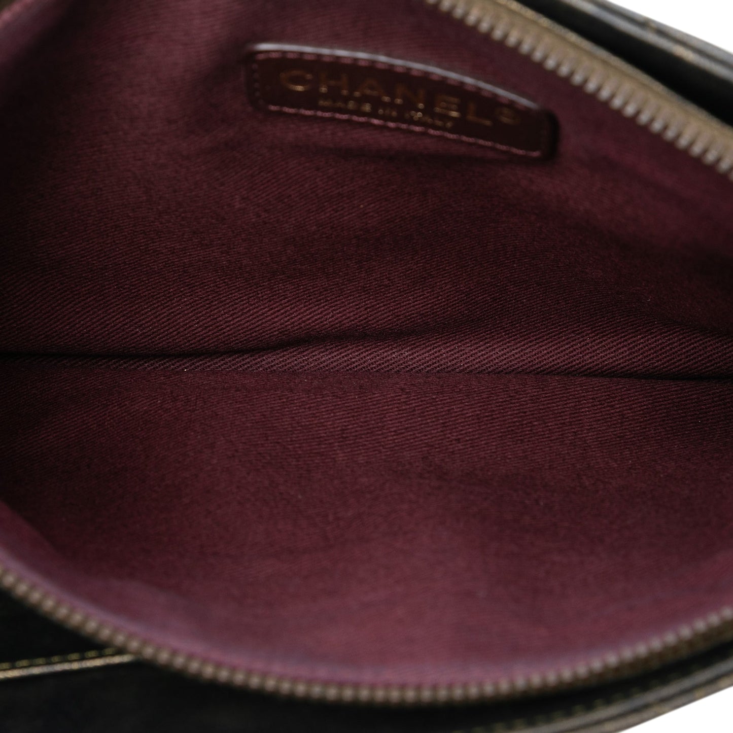 Metallic Lambskin CC Chain Fringe Clutch