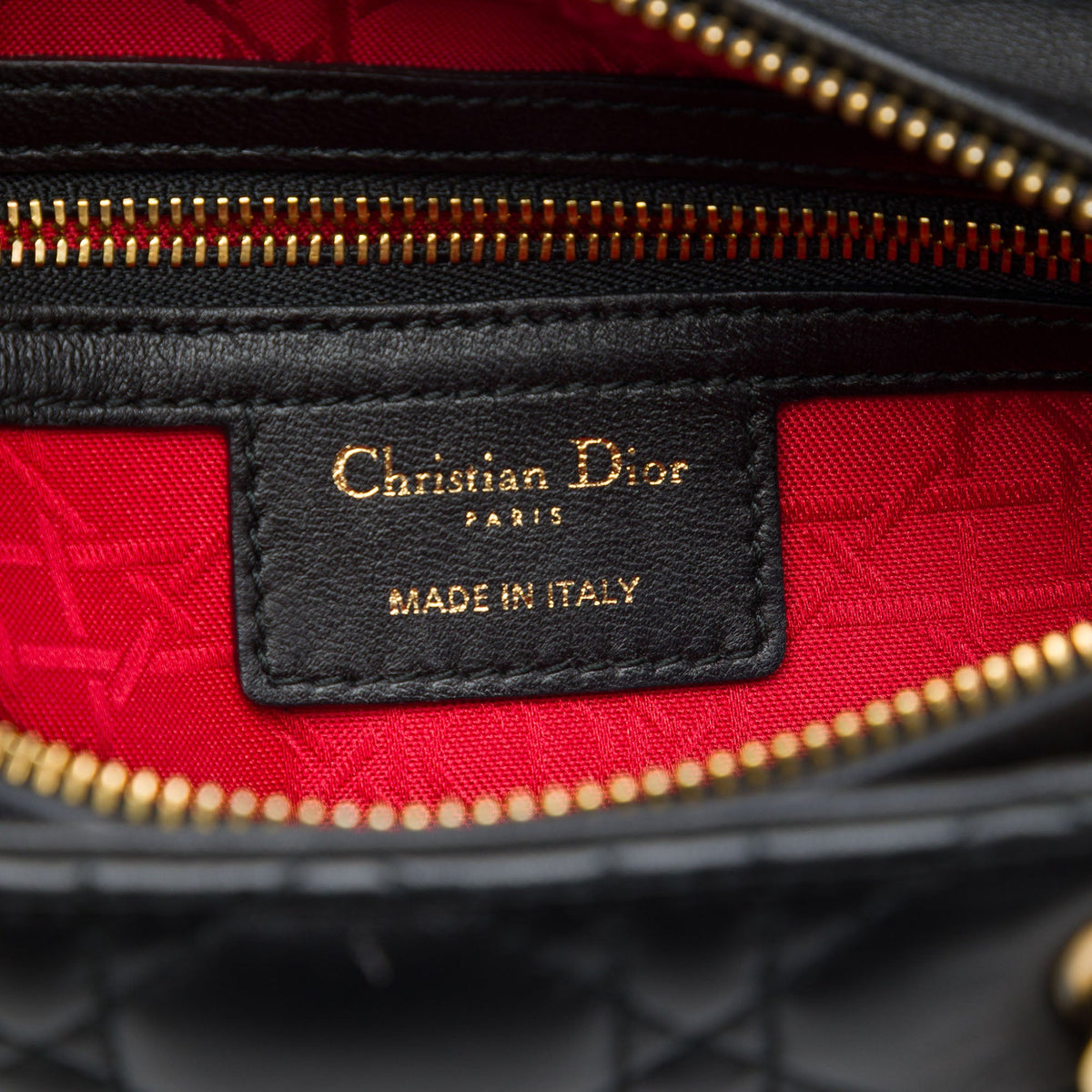 Dior Medium Lambskin Cannage Lady Dior — Black