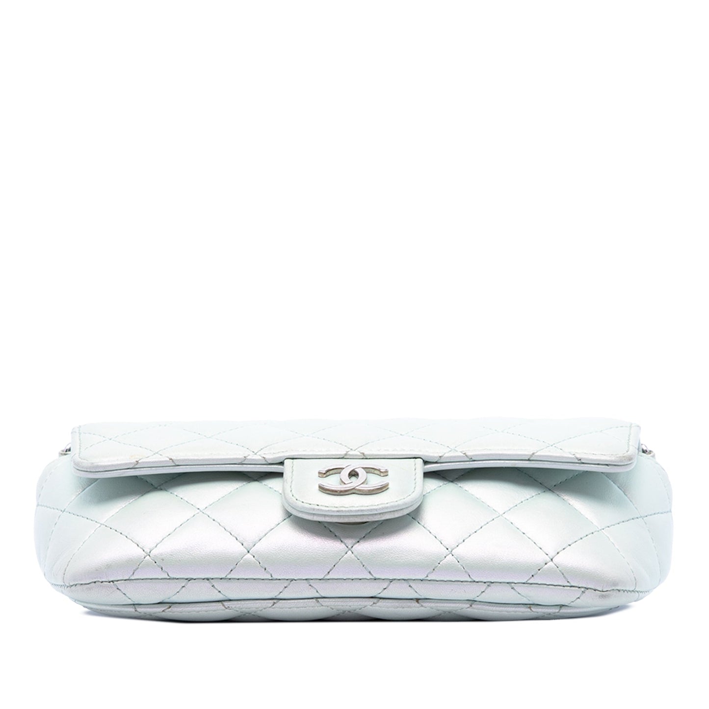 Chanel CC Quilted Iridescent Lambskin Glasses Case with Chain