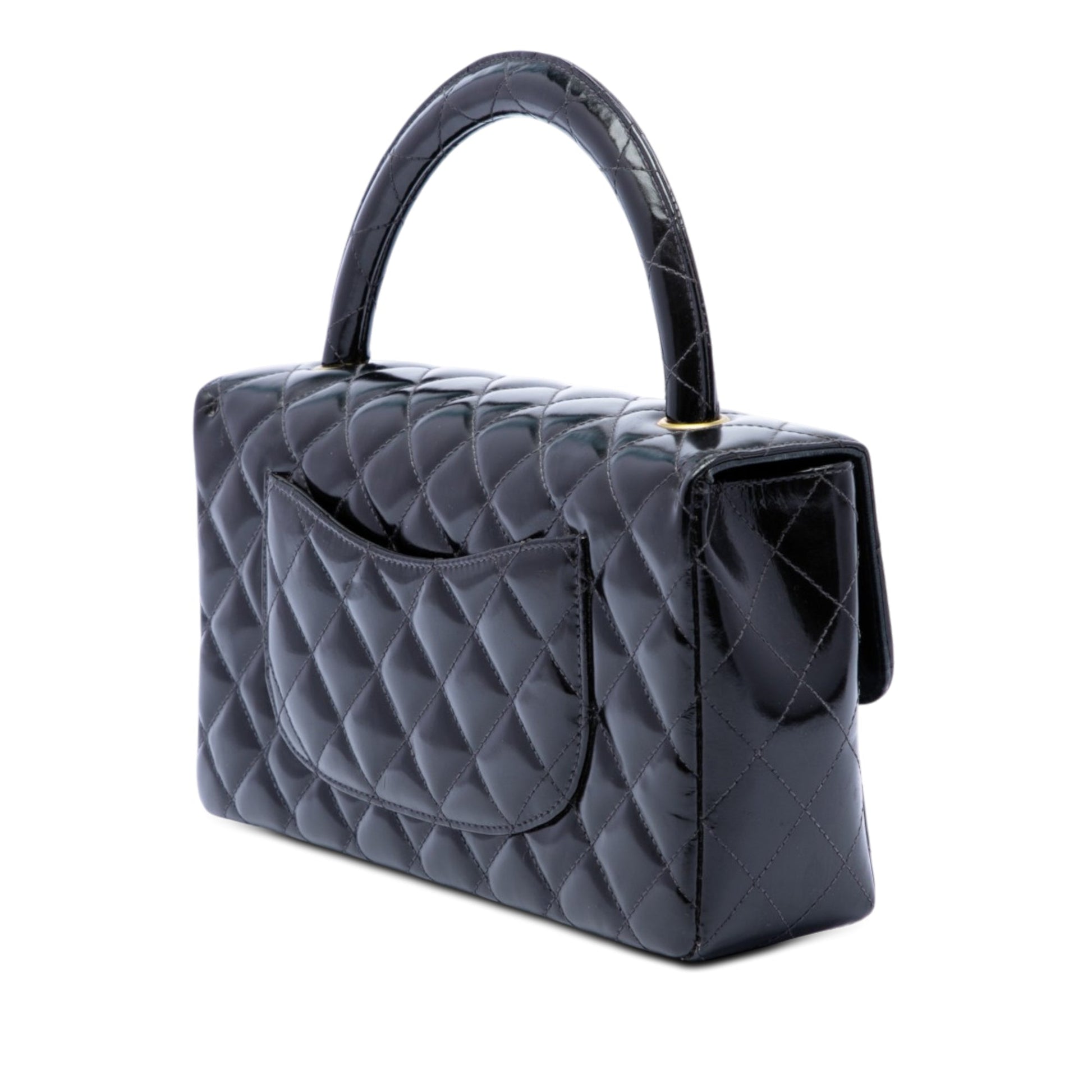 Chanel Medium CC Quilted Patent Rectangular Kelly Top Handle Bag