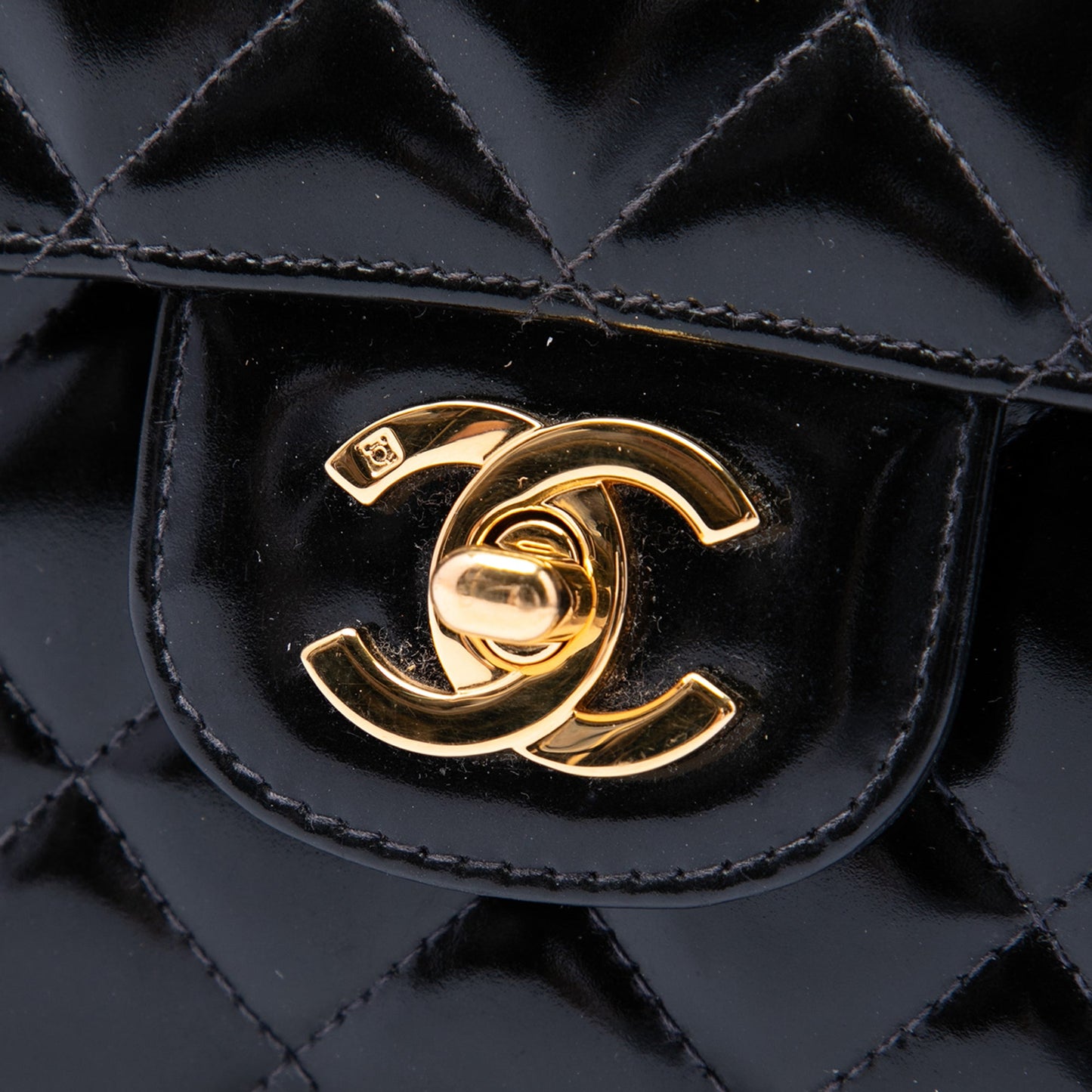 Chanel Medium CC Quilted Patent Rectangular Kelly Top Handle Bag