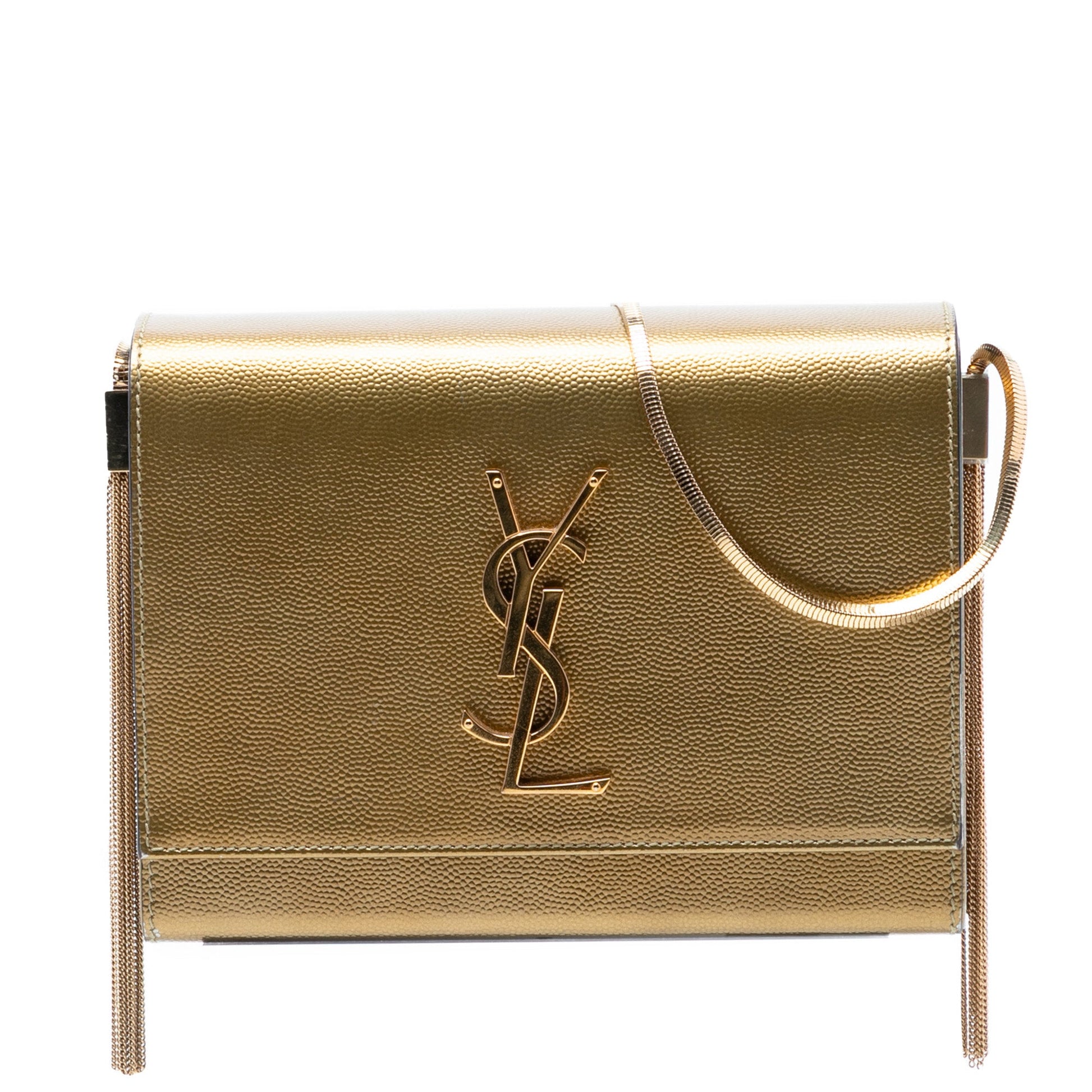 Small Metallic Grain de Poudre Monogram Kate Box Chain Crossbody