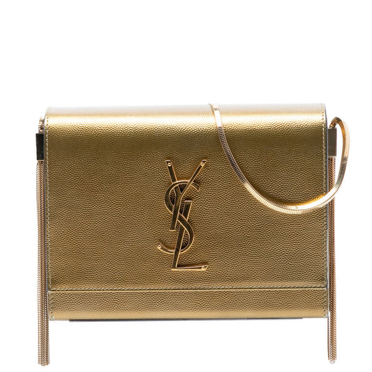 Small Metallic Grain de Poudre Monogram Kate Box Chain Crossbody