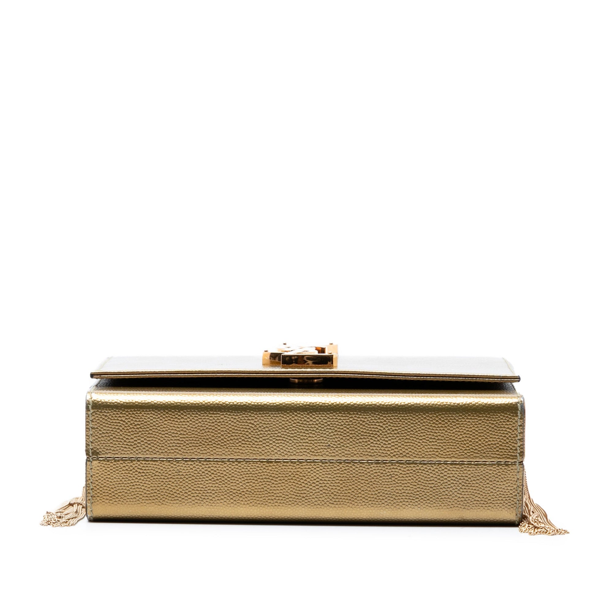Small Metallic Grain de Poudre Monogram Kate Box Chain Crossbody
