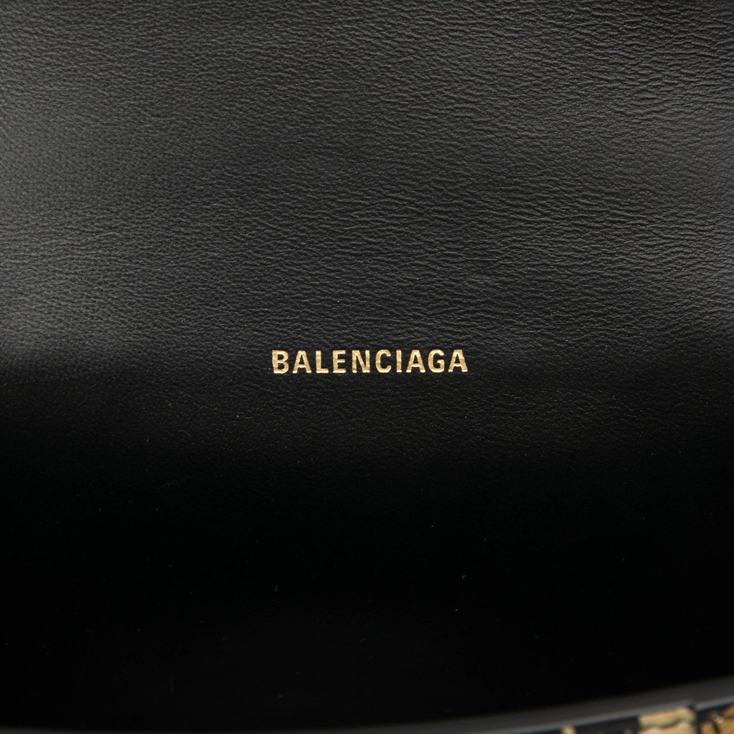 Balenciaga Calfskin Leopard Print Hourglass Top Handle Bag XS