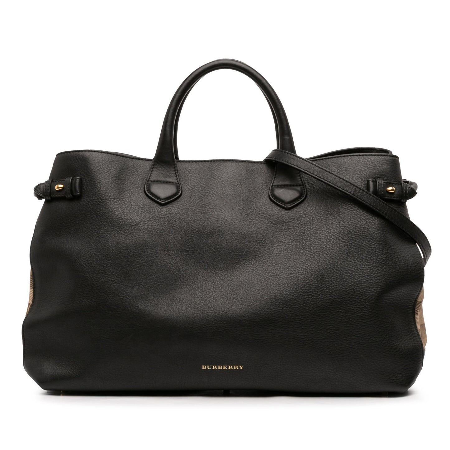 Burberry Large Leather and House Check Banner Satchel