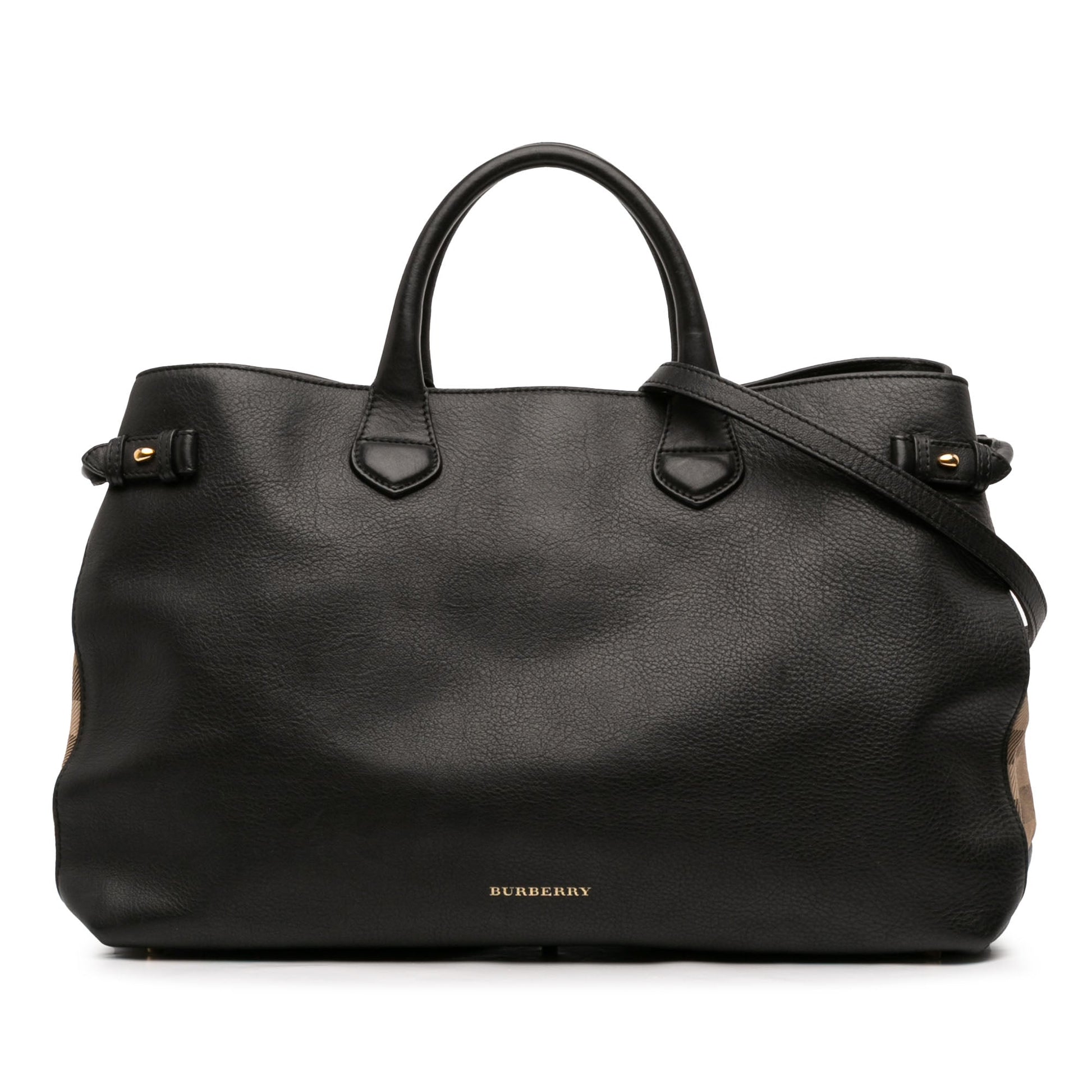 Burberry Large Leather and House Check Banner Satchel