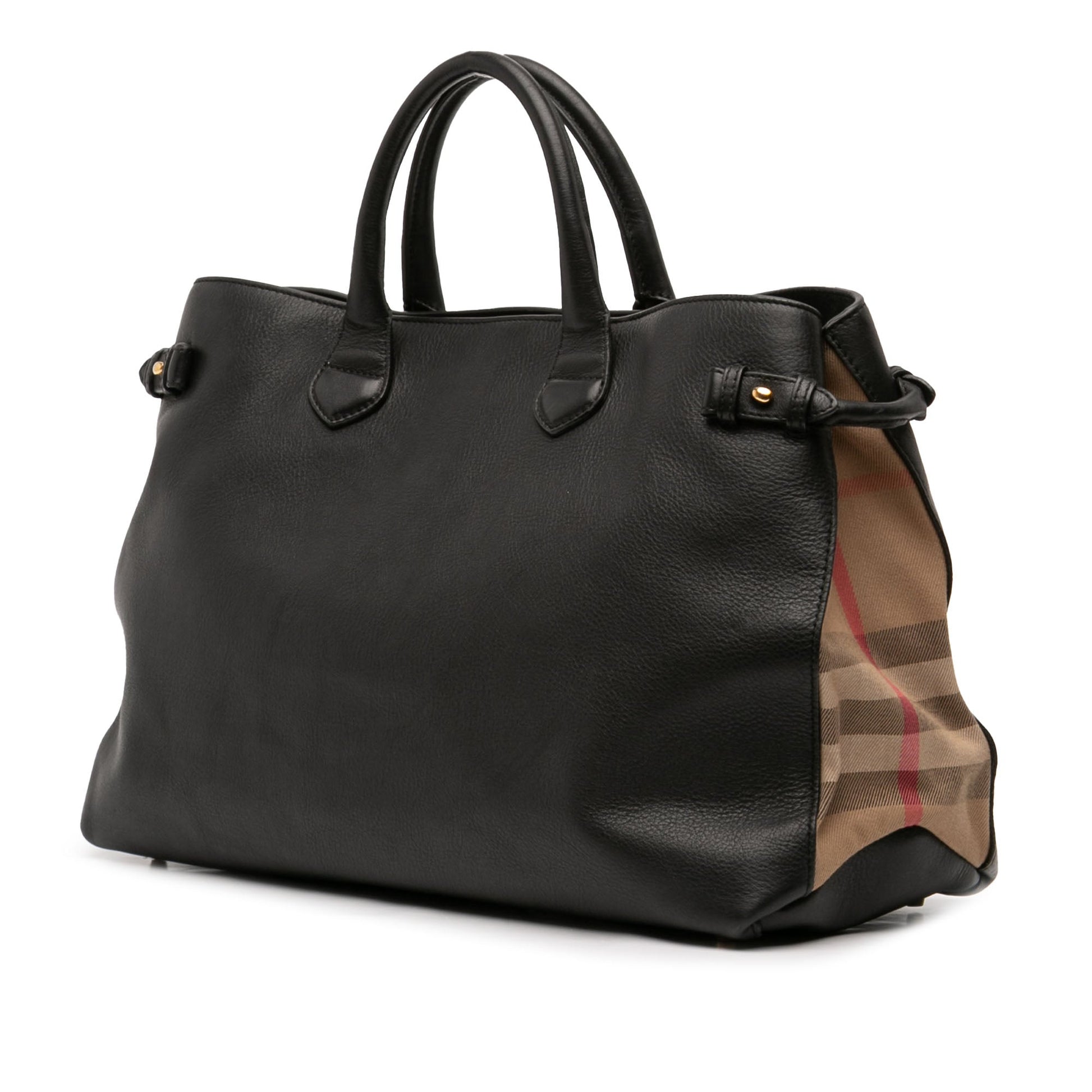 Burberry Large Leather and House Check Banner Satchel